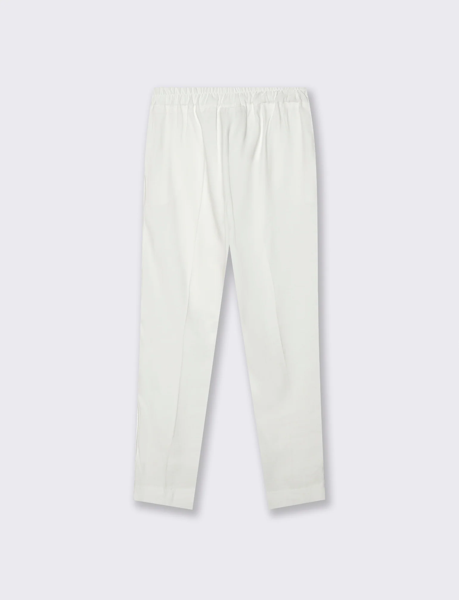 Pantalone regular con bottone gioiello - Bianco panna - Image 5