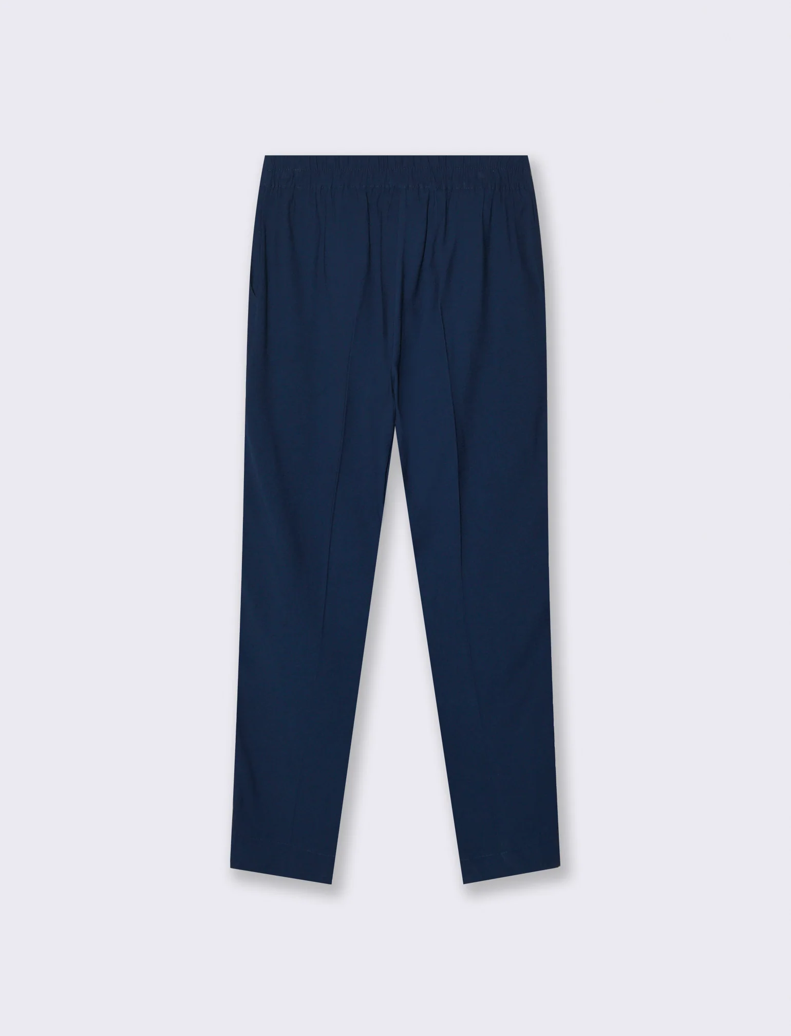 Pantalone regular con bottone gioiello - Blu - Image 4