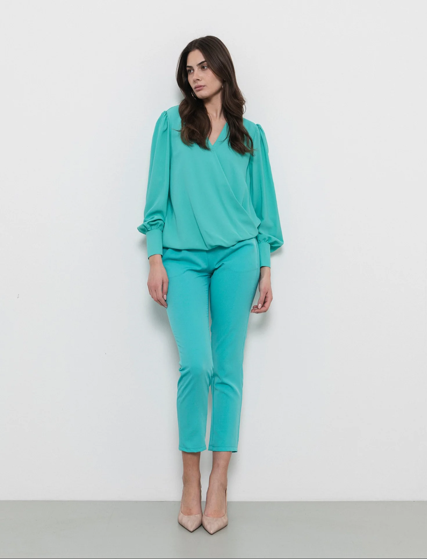 Pantalone regular fit da donna - Verde acqua - Image 3