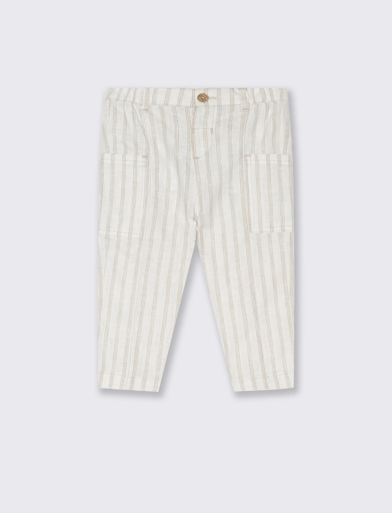 Pantalone rigato da neonato - Beige