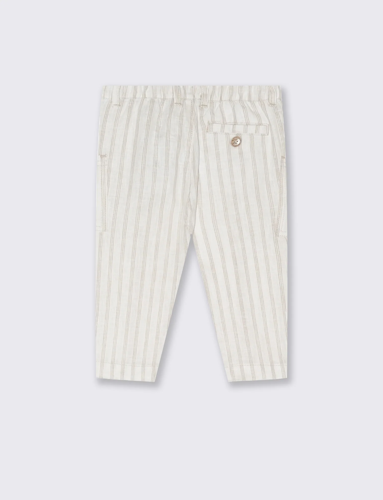 Pantalone rigato da neonato - Beige - Image 2