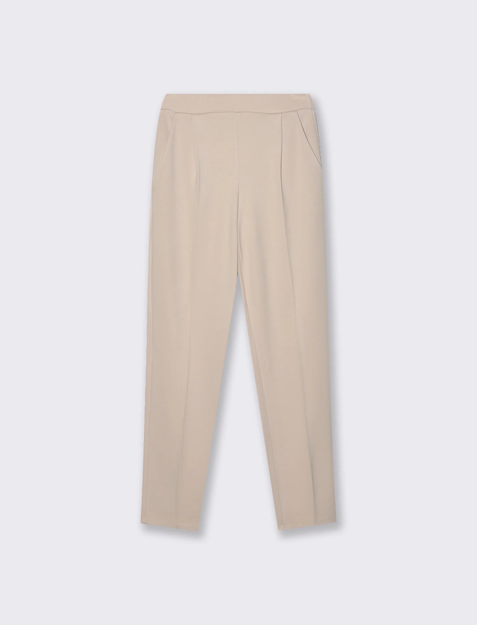 Pantalone sigaretta con pence sul davanti - Bianco burro - Image 4