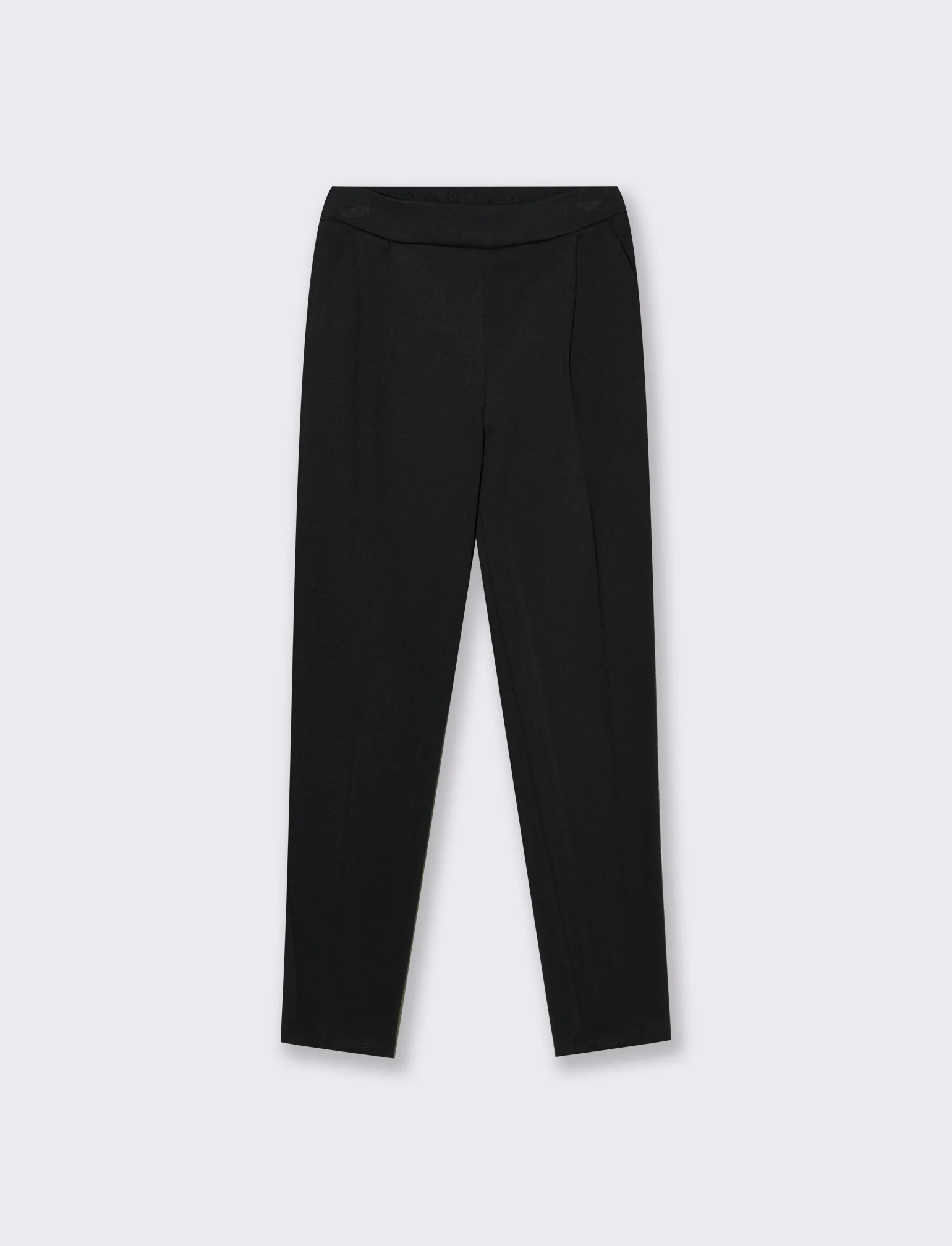 Pantalone sigaretta con pence sul davanti - Nero - Image 4