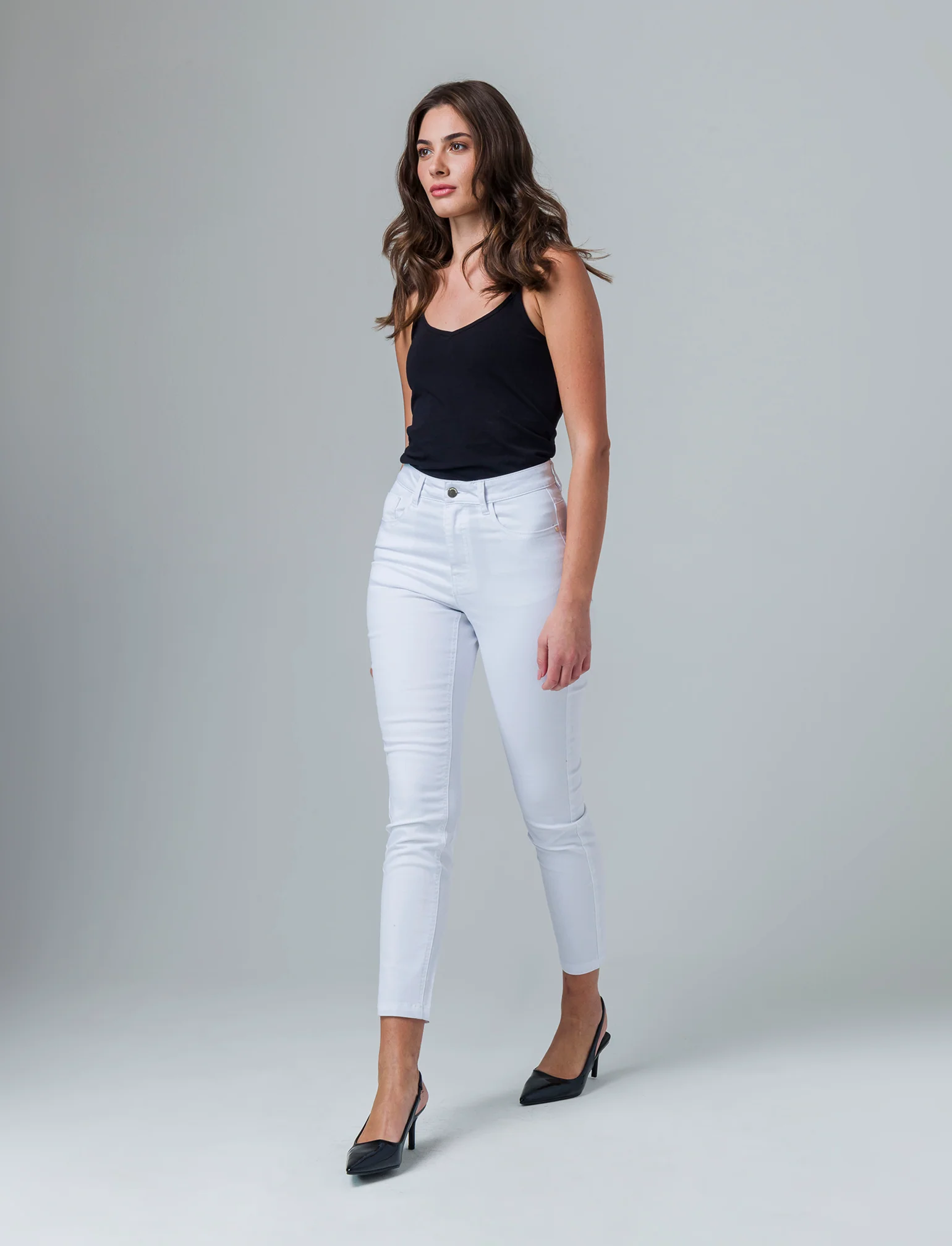 Pantalone skinny colored da donna - Bianco - Image 3