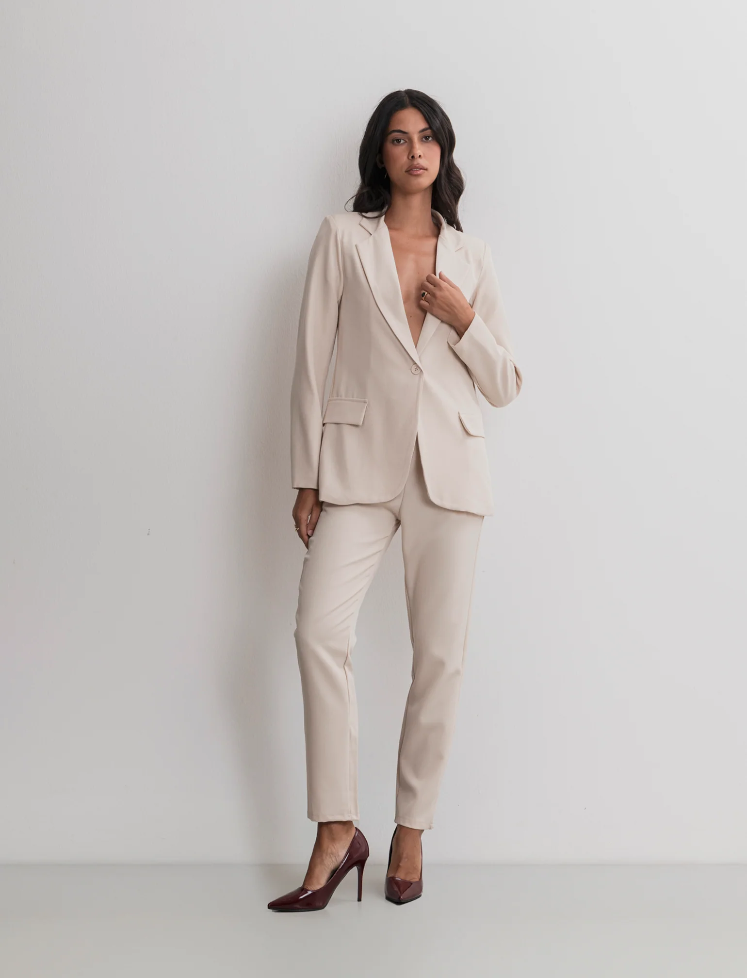 PANTALONE SLIM - Beige - Image 3
