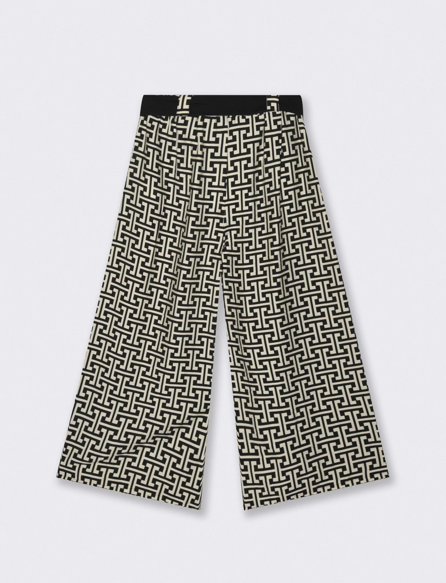 Pantalone stampato con cintura in tessuto - Geometrie - Image 4