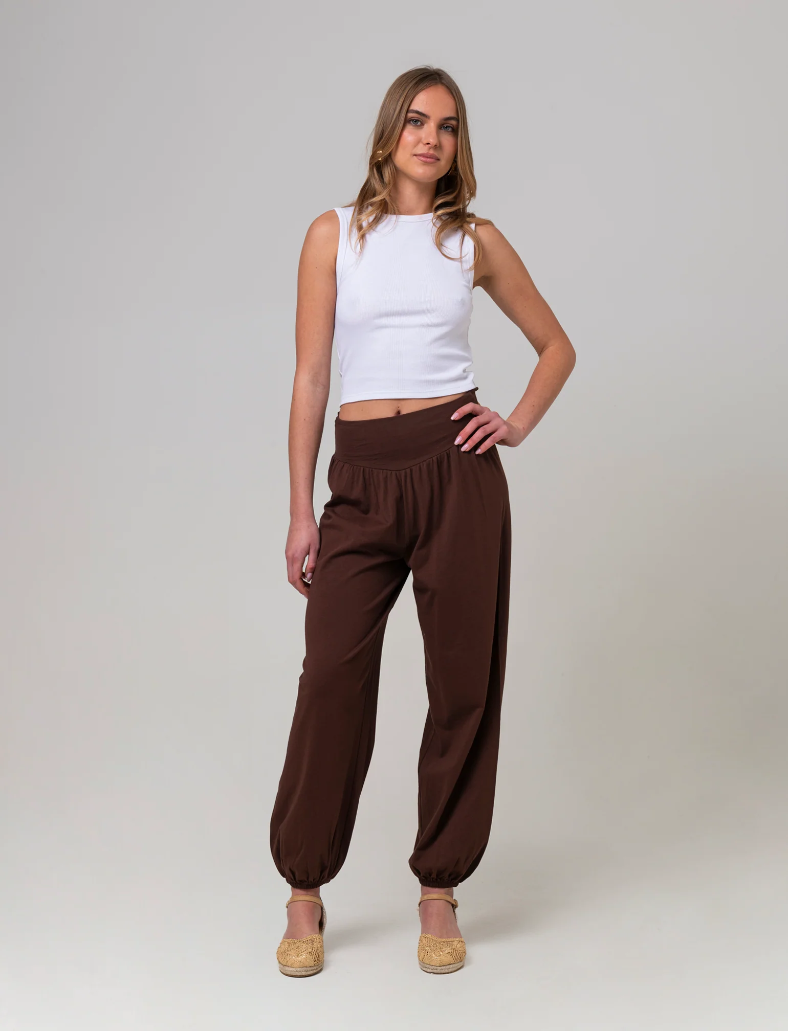 Pantalone stile odalisca da donna - Caffe' - Image 3