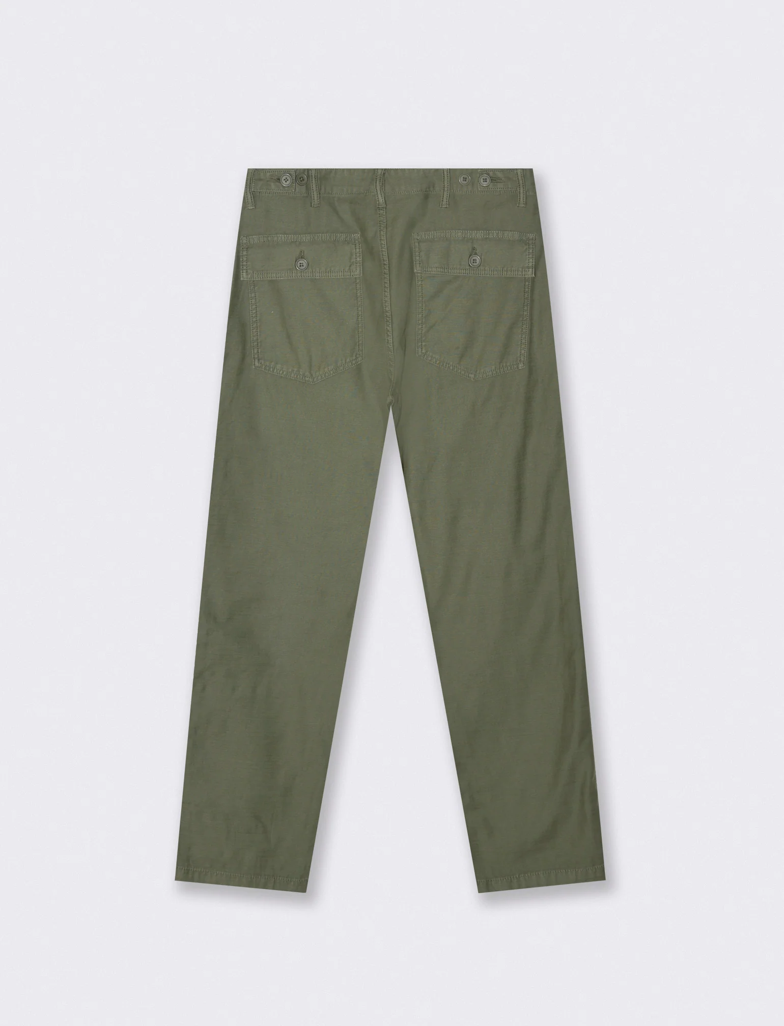 Pantalone twill slub regular fit con tasche - Verde militare - Image 2