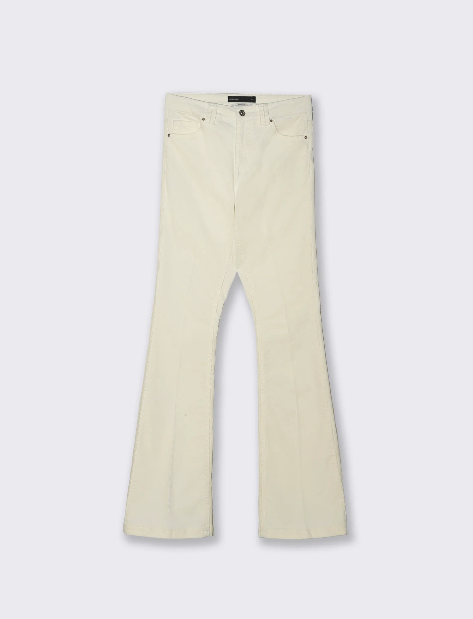 PANTALONE VELLUTO A ZAMPA - Avorio