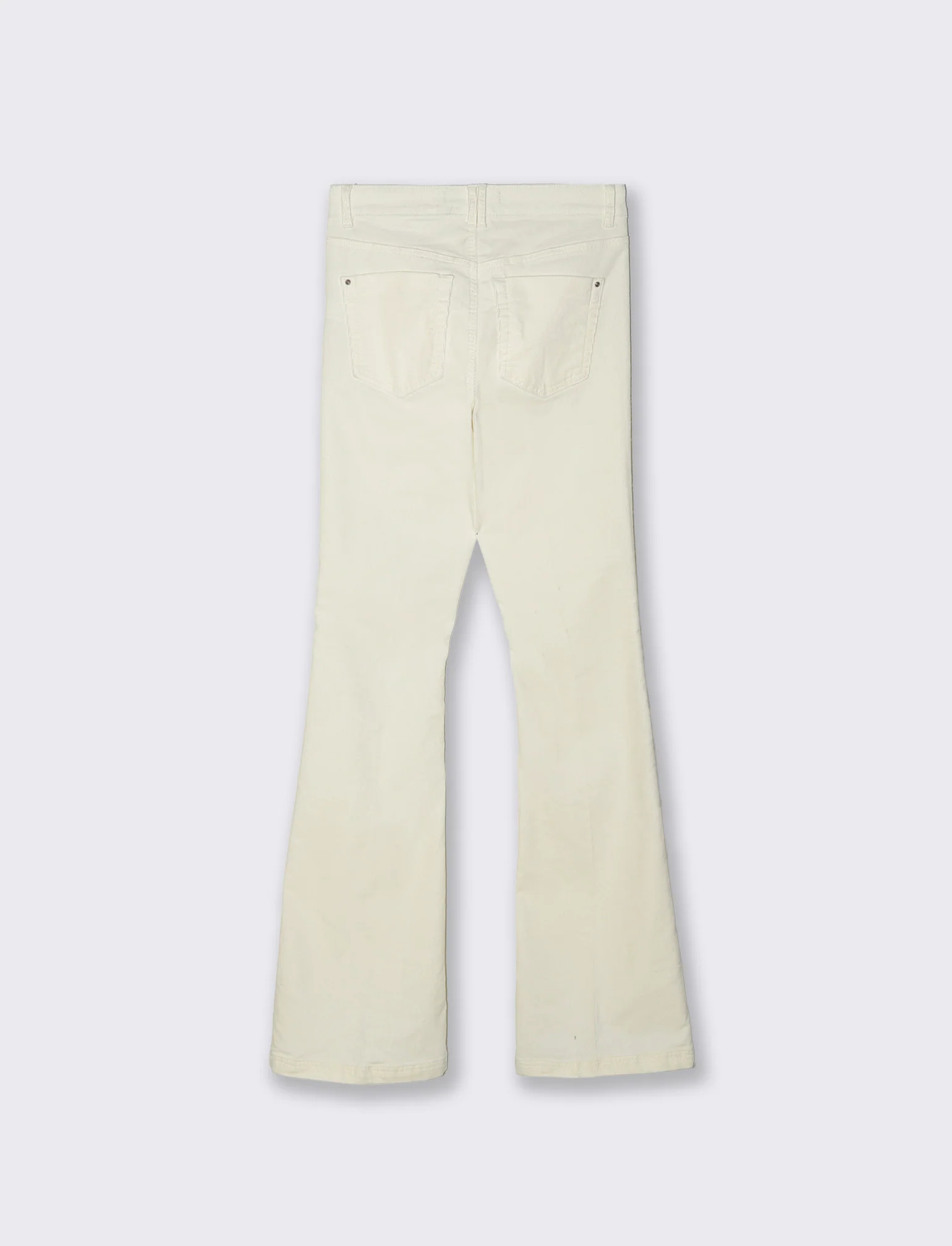PANTALONE VELLUTO A ZAMPA - Avorio - Image 2