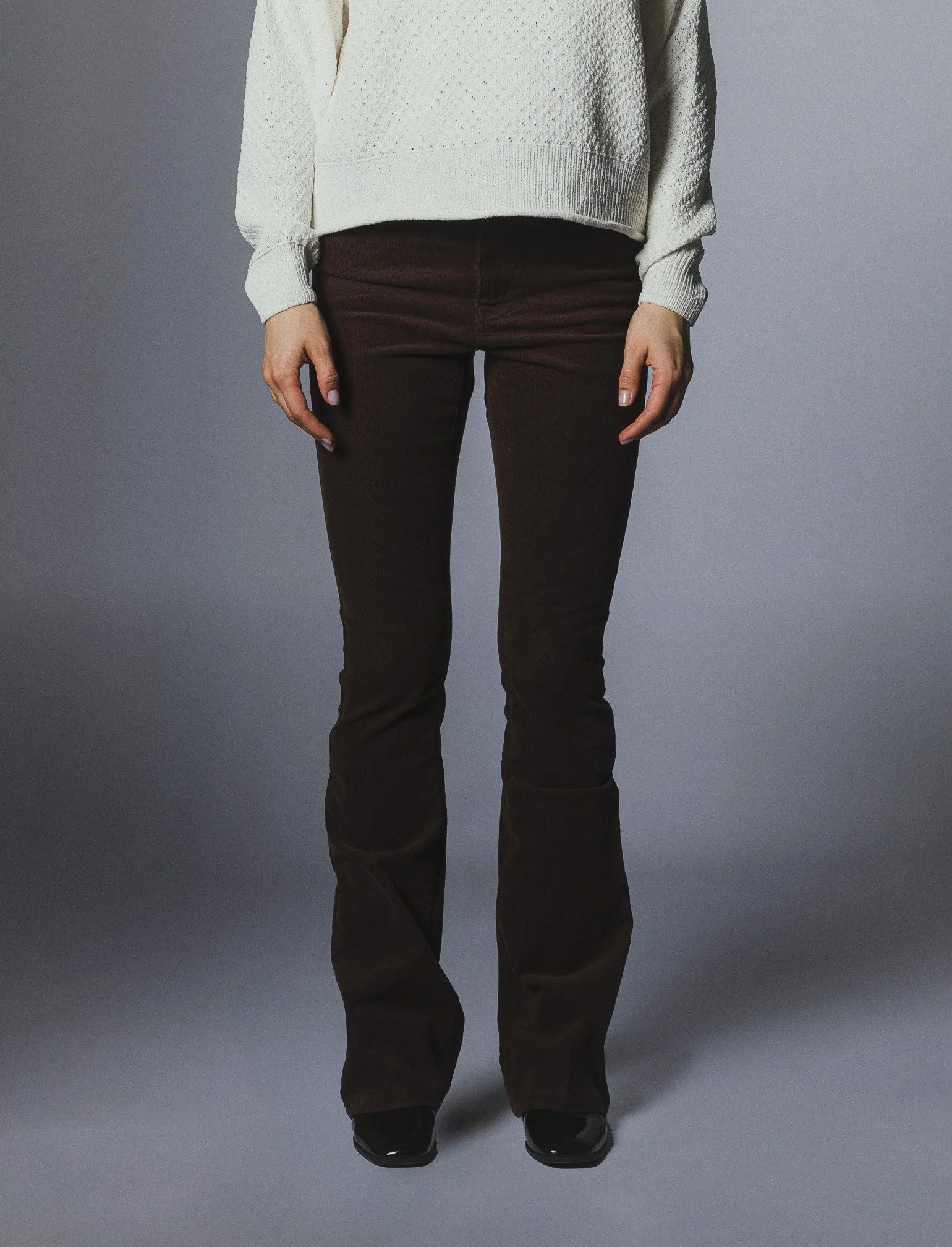 PANTALONE VELLUTO A ZAMPA - Moro - Image 4