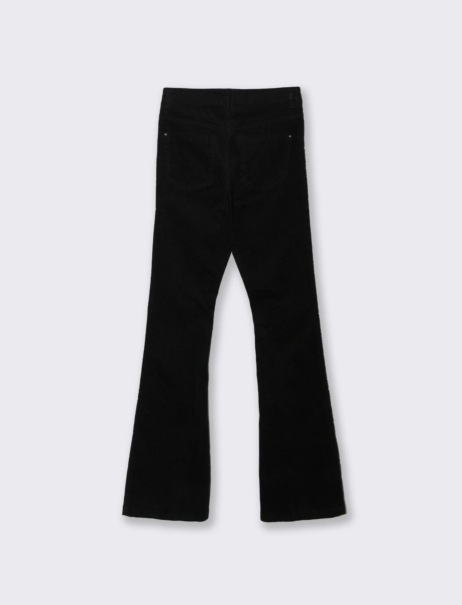 PANTALONE VELLUTO A ZAMPA - Nero - Image 2