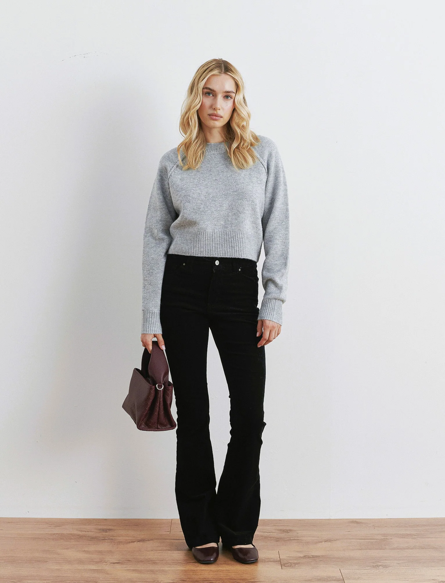 PANTALONE VELLUTO A ZAMPA - Nero - Image 3