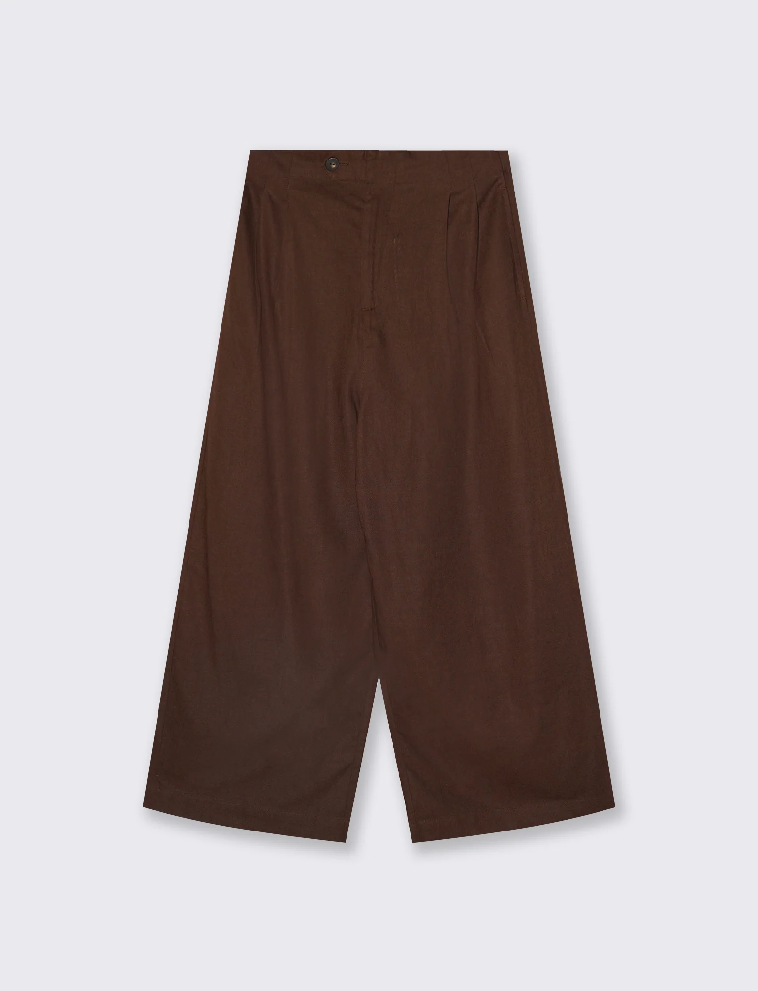 Pantalone Vita Alta con Tasche Laterali - Marrone cioccolato