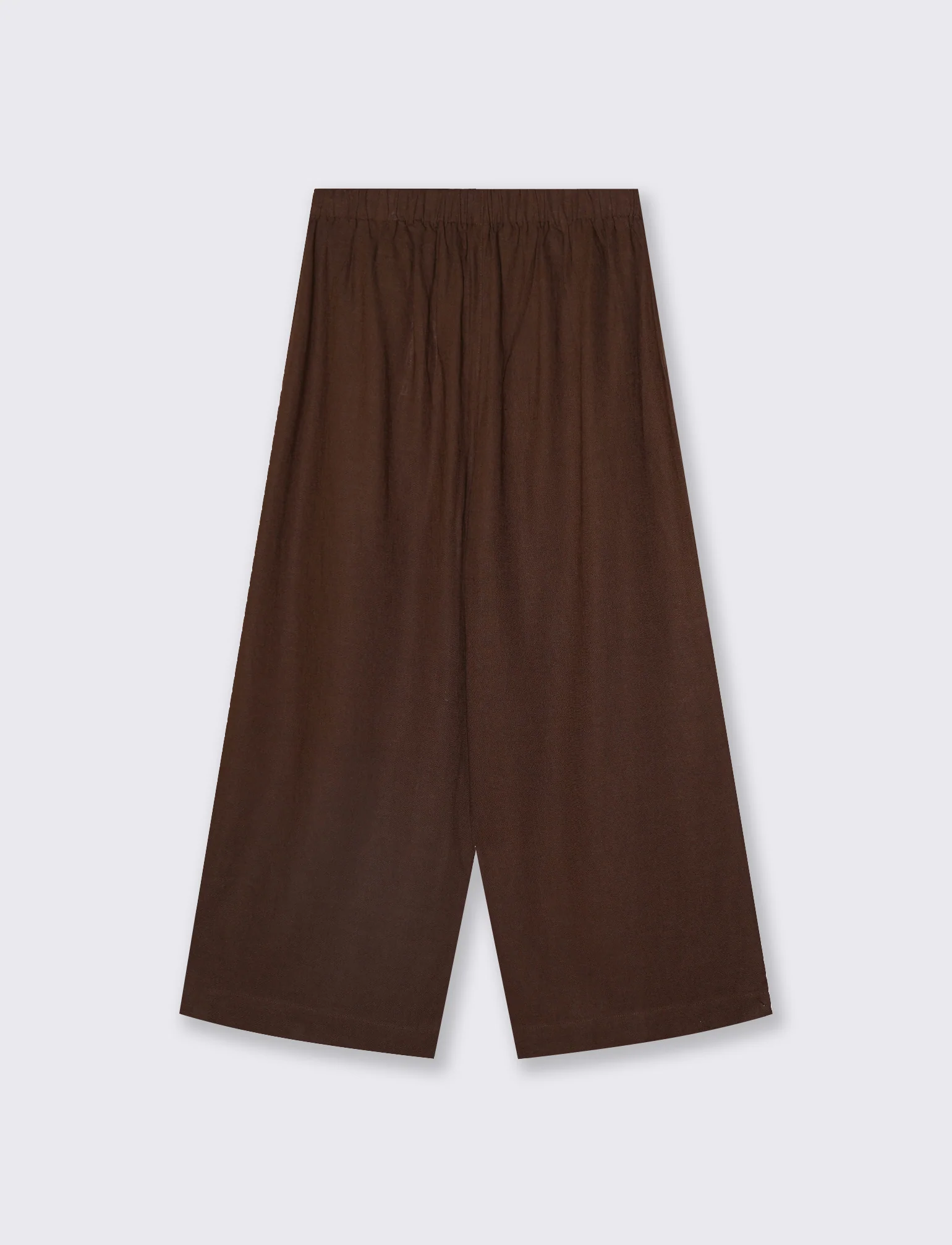 Pantalone Vita Alta con Tasche Laterali - Marrone cioccolato - Image 2