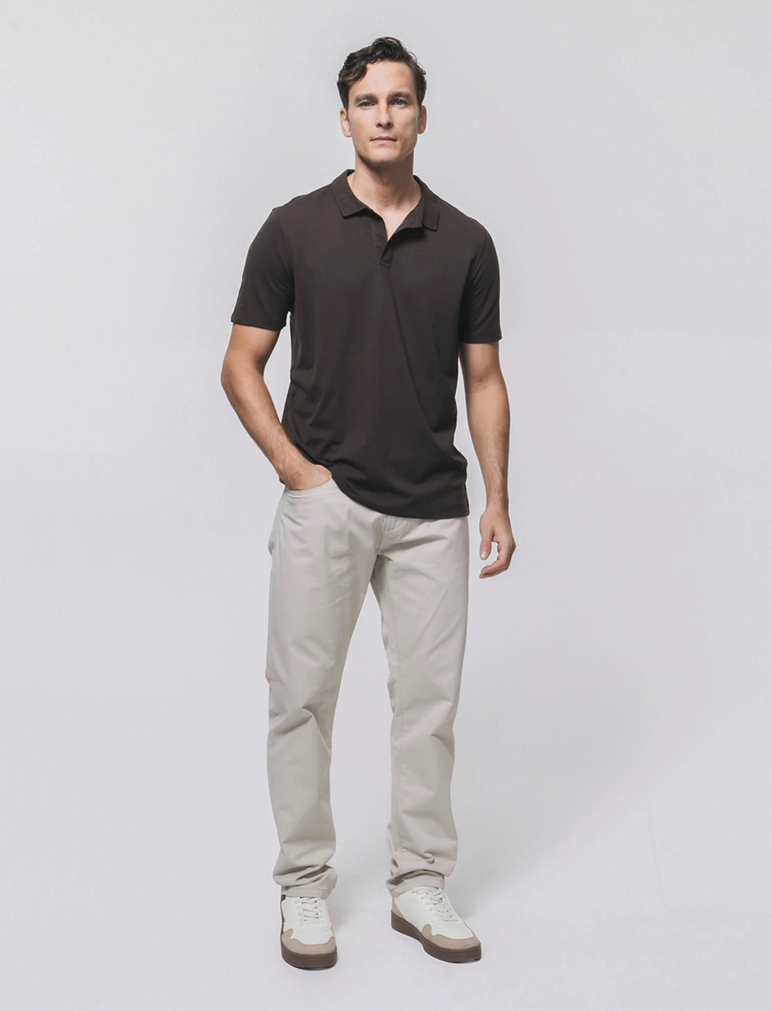 Pantaloni 5 Tasche Regular Fit Cotone - Sabbia - Image 3