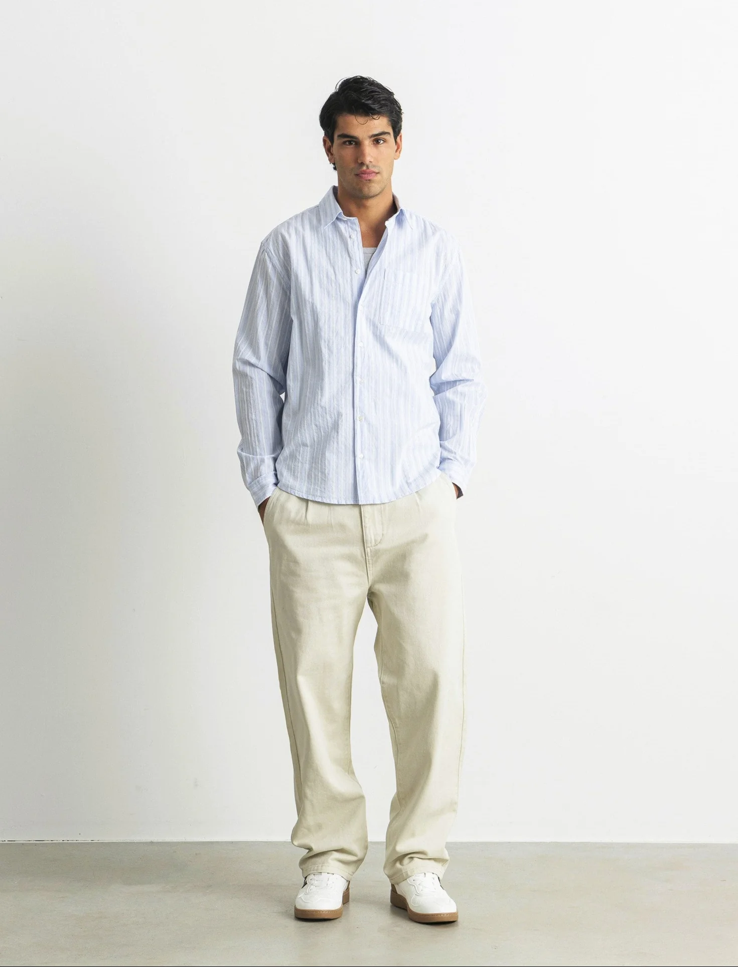 PANTALONI  5 TASCHE RELAXED  FIT - Grigio ghiaccio - Image 3