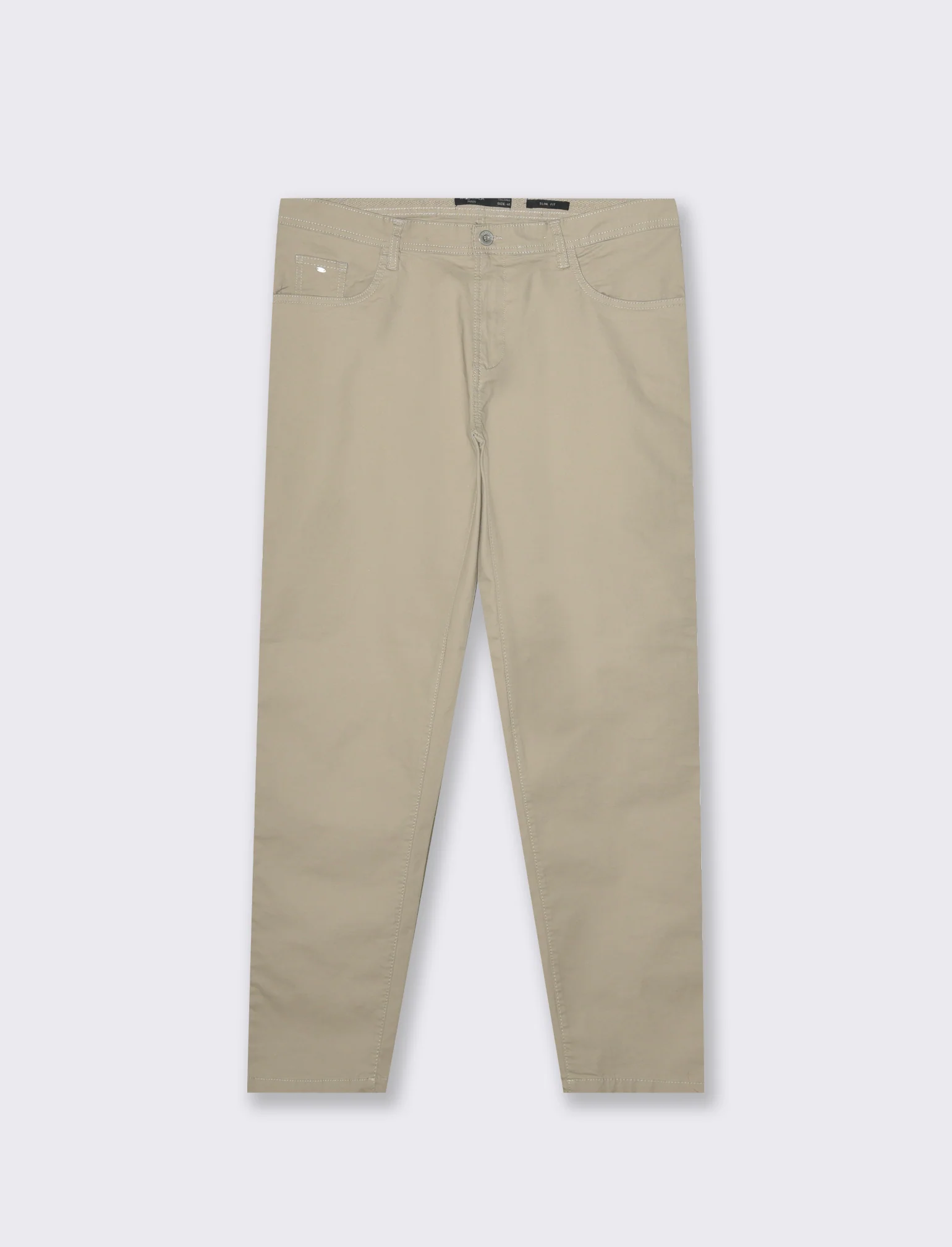 Pantaloni 5 tasche slim fit da uomo - Beige - Image 4