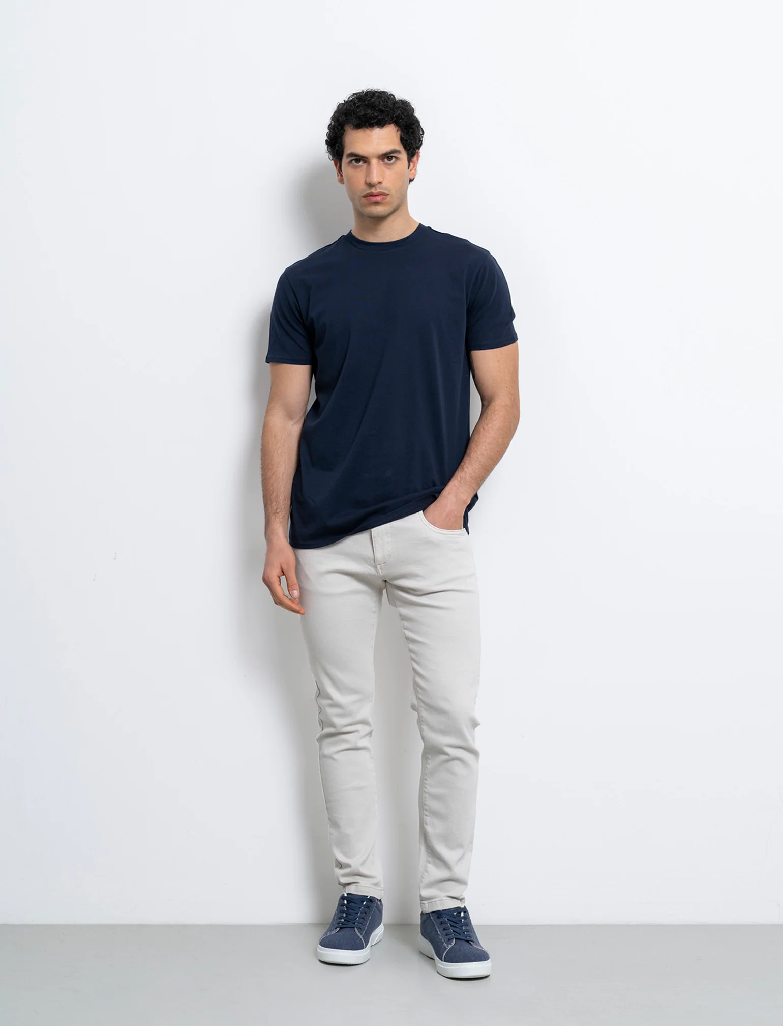 Pantaloni 5 tasche slim fit da uomo - Grigio ghiaccio - Image 3