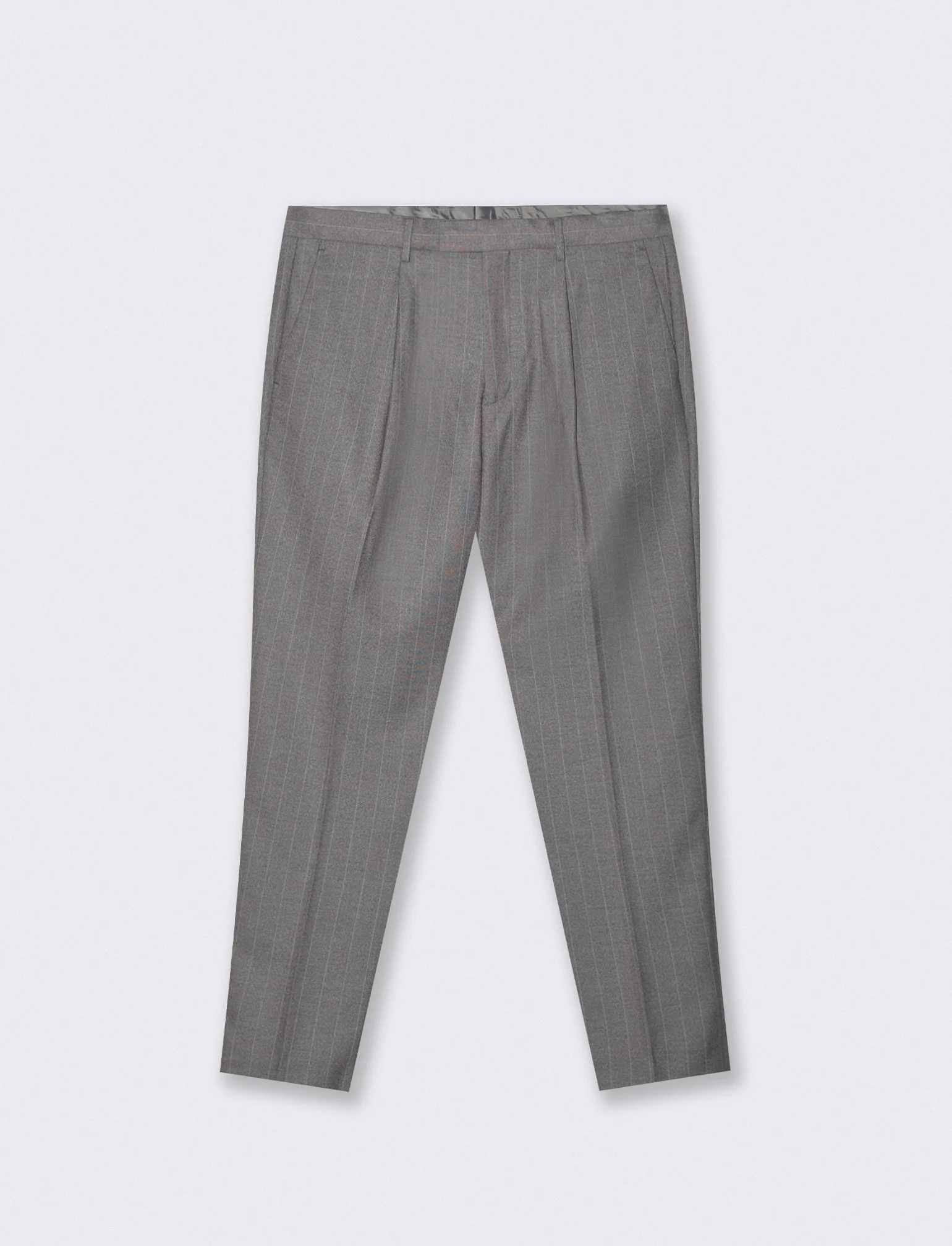 PANTALONI A RIGHE DA COMPLETO FORMAL FIT - Grigio fango
