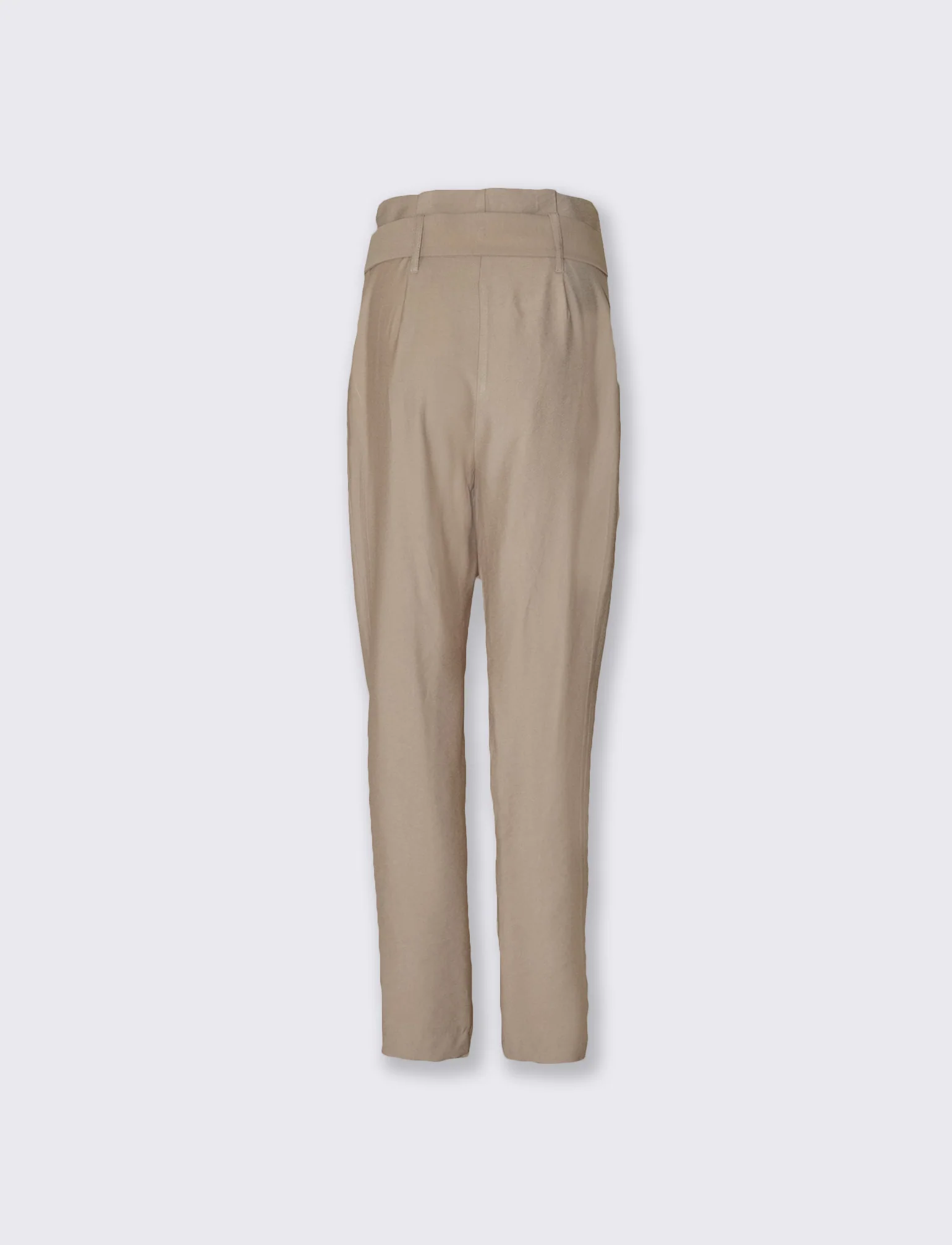 Pantaloni alla Caviglia con Cintura Vita - Beige - Image 4