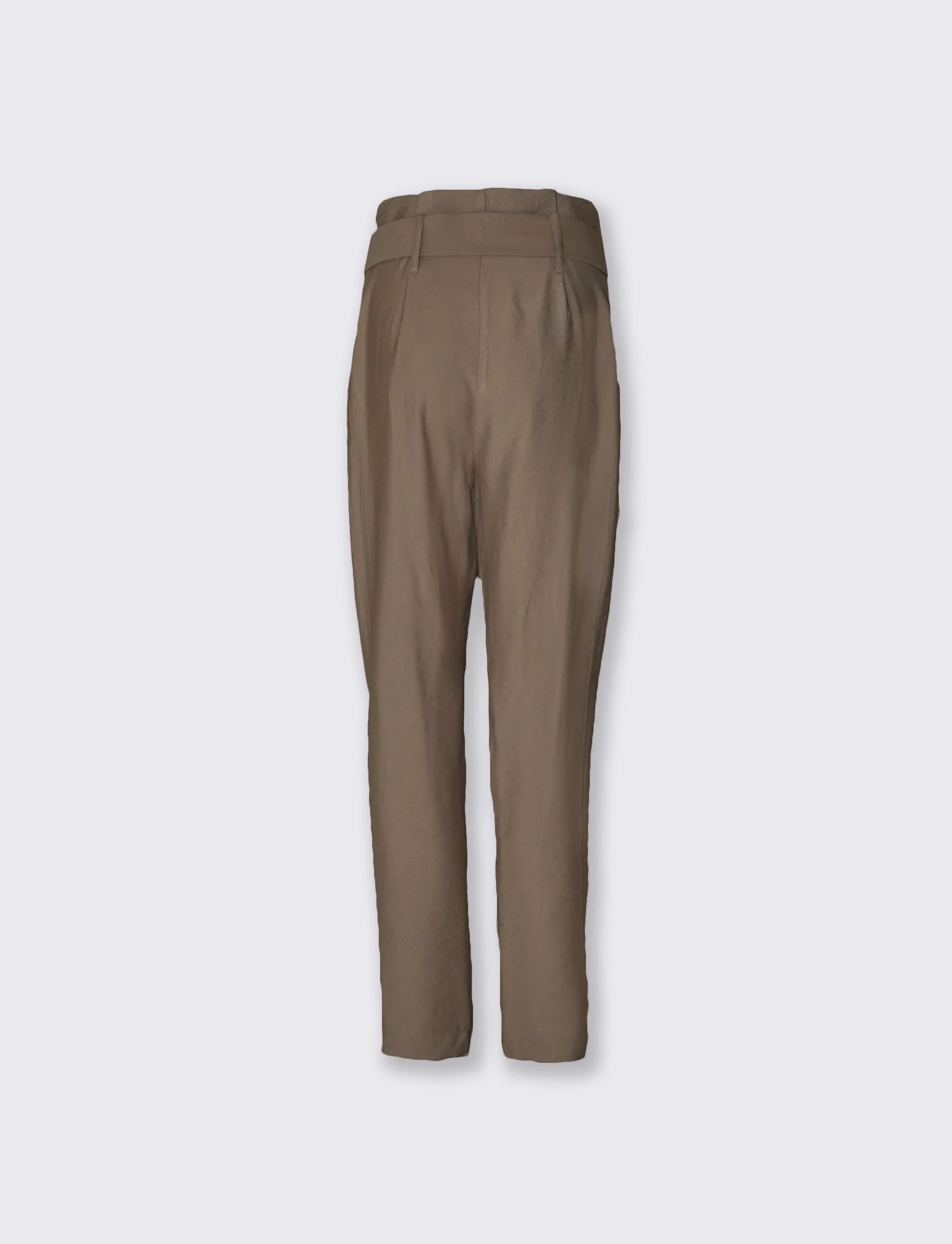 Pantaloni alla Caviglia con Cintura Vita - Grigio fango - Image 4
