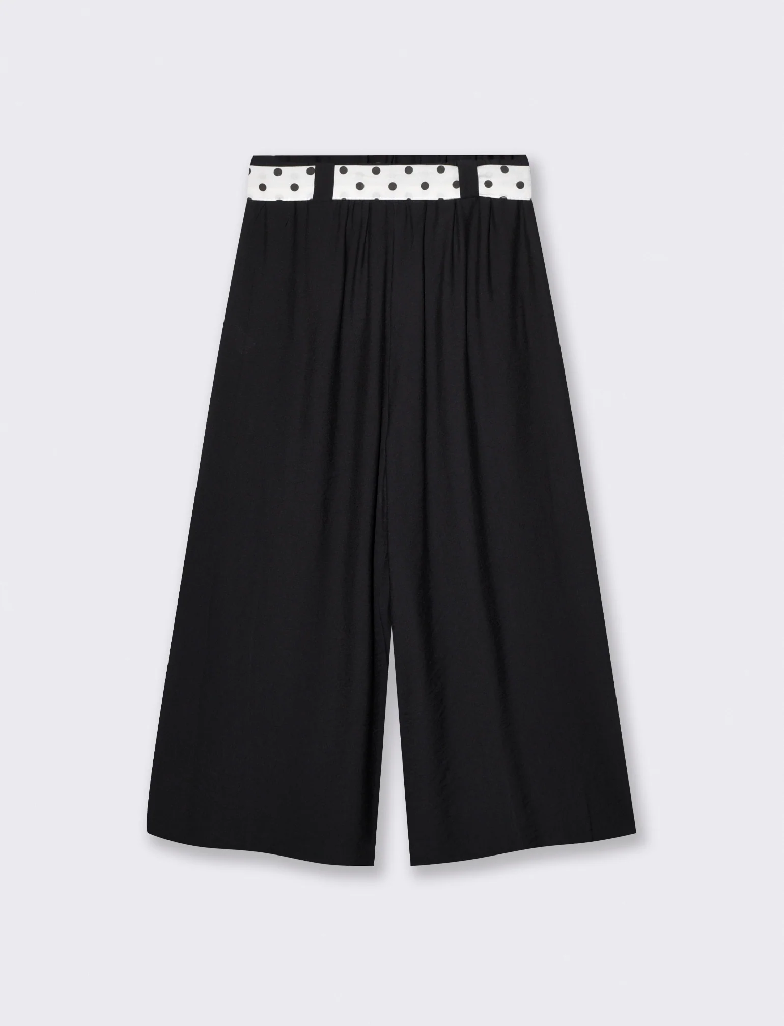 Pantaloni ampi con elastico e cintura - Nero - Image 2