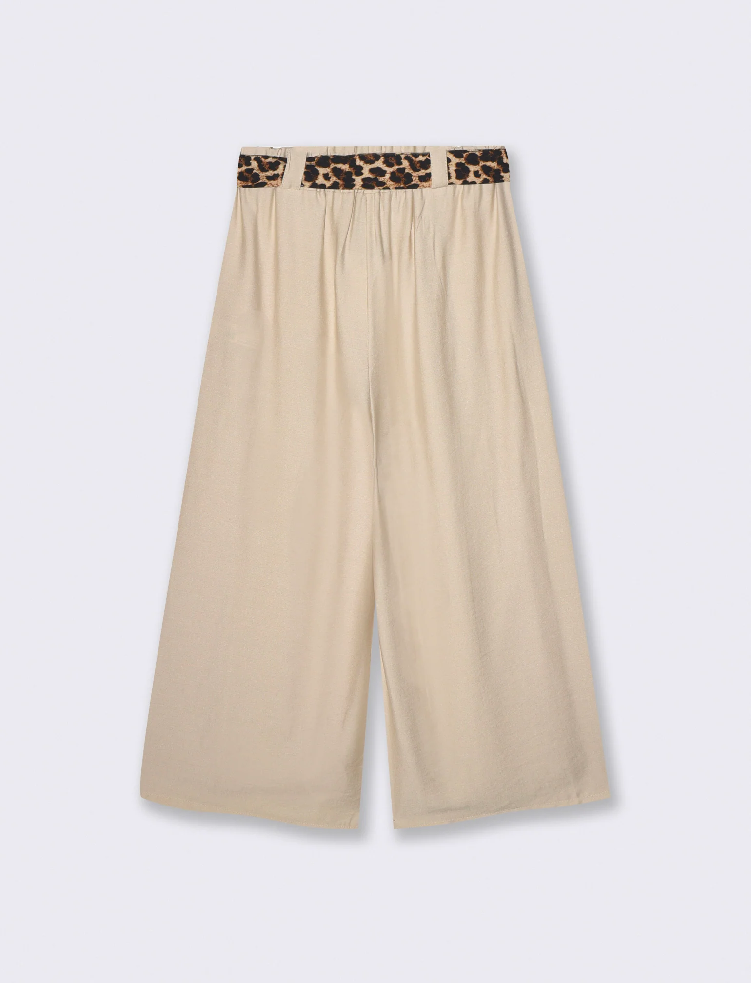 Pantaloni ampi con elastico e cintura - Sabbia - Image 2