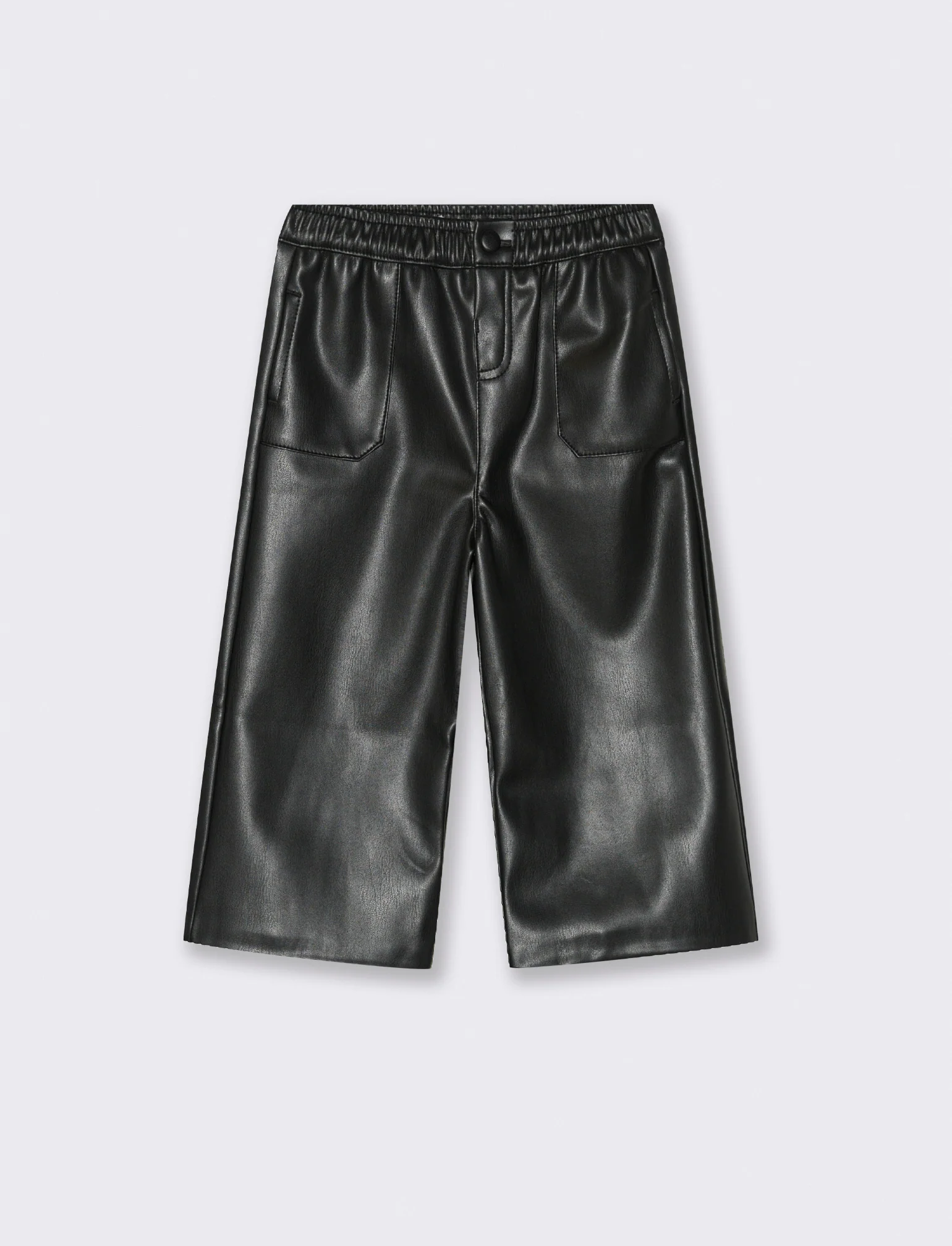 Pantaloni ampi in ecopelle - Nero