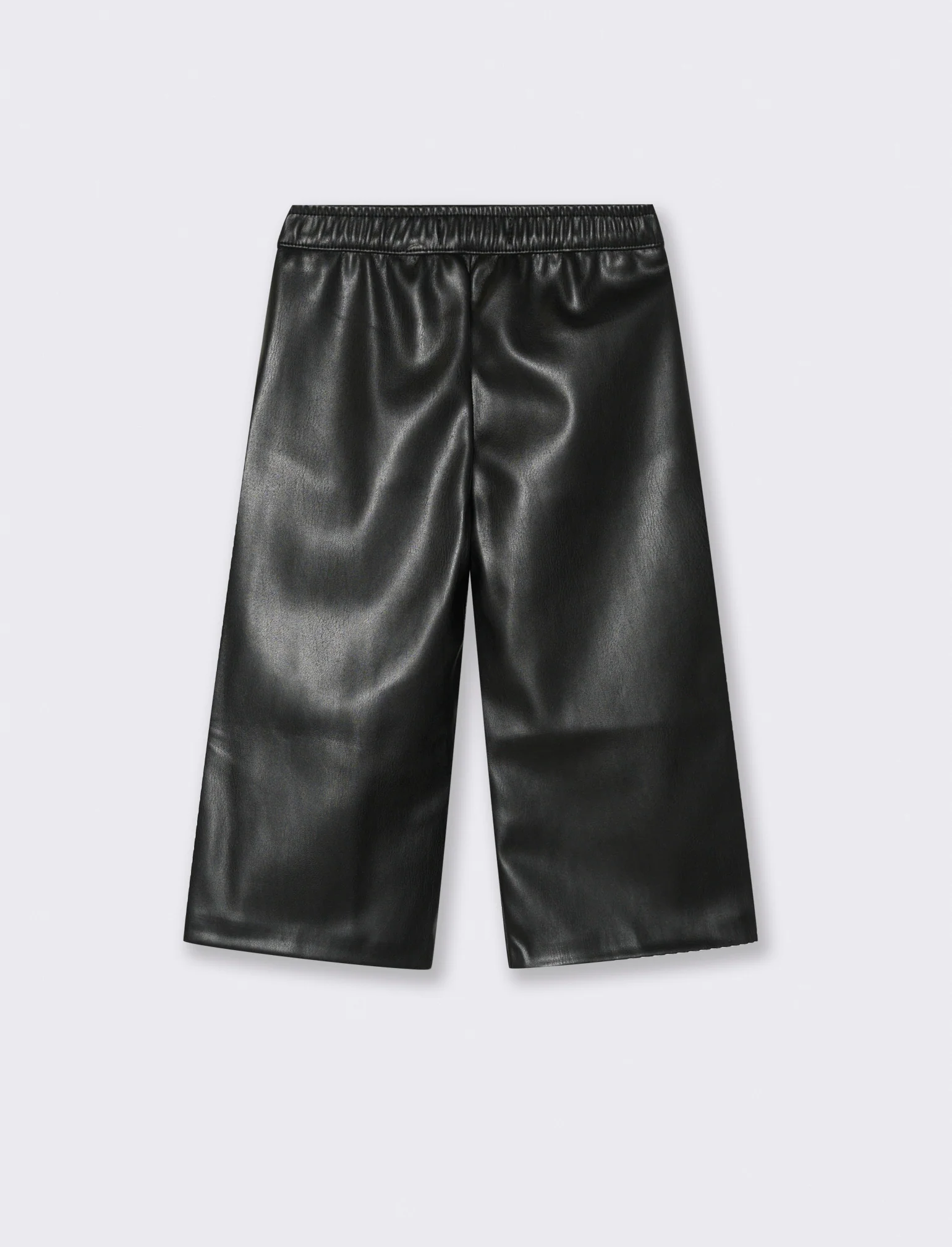Pantaloni ampi in ecopelle - Nero - Image 2