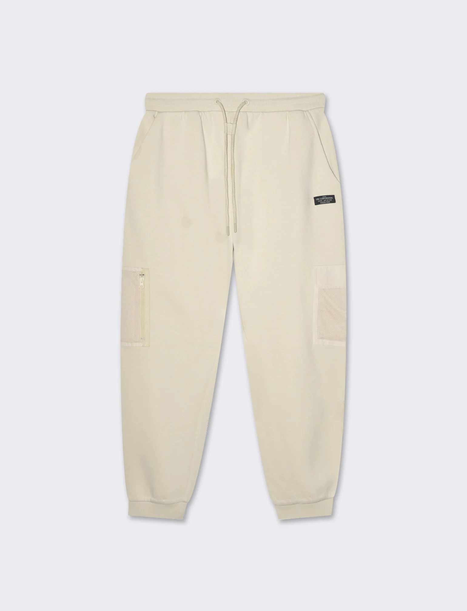 Pantaloni baggy fit in felpa con tasconi da uomo - Beige ecru - Image 4