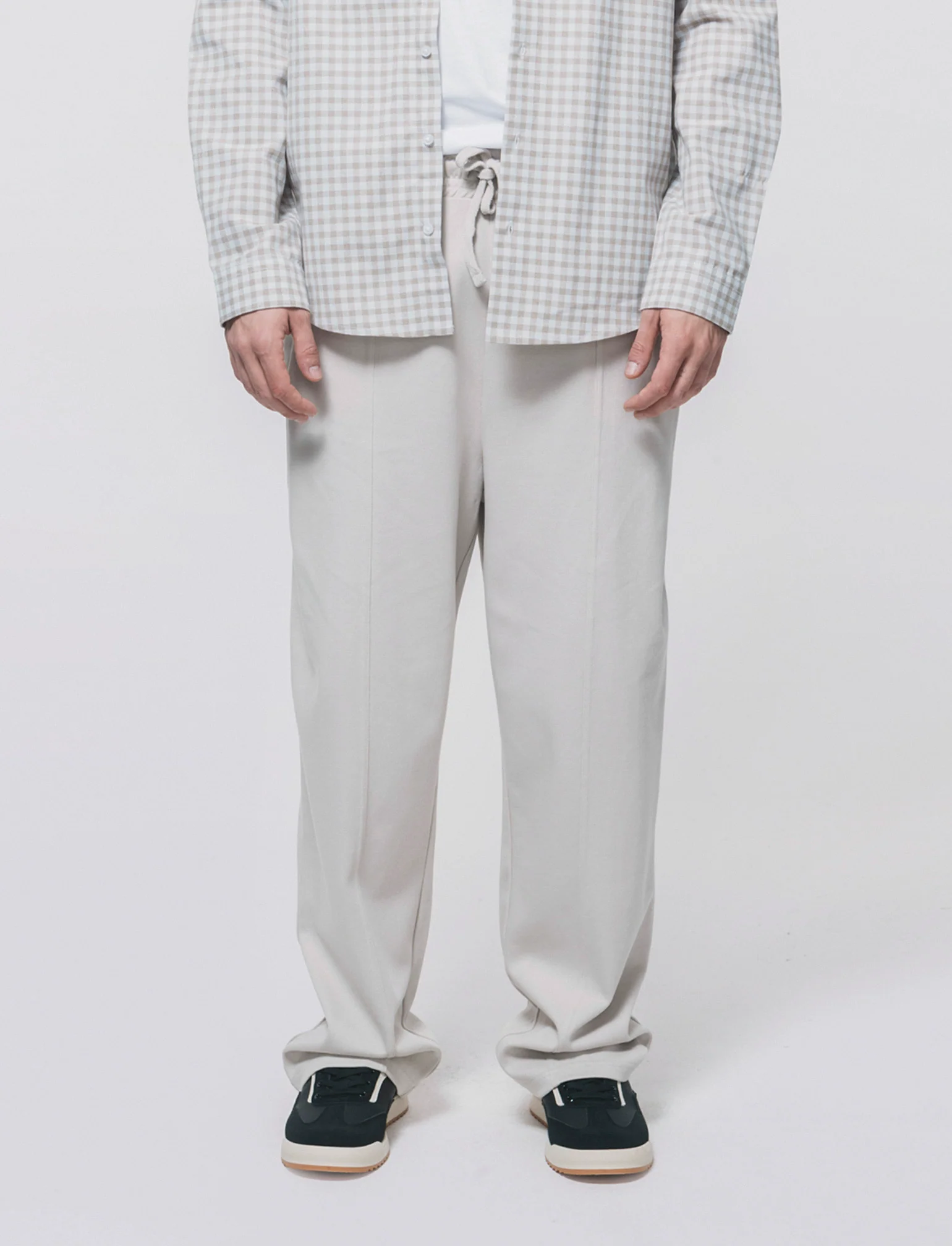 Pantaloni Baggy in Felpa con Vita Jogger - Grigio ghiaccio - Image 2