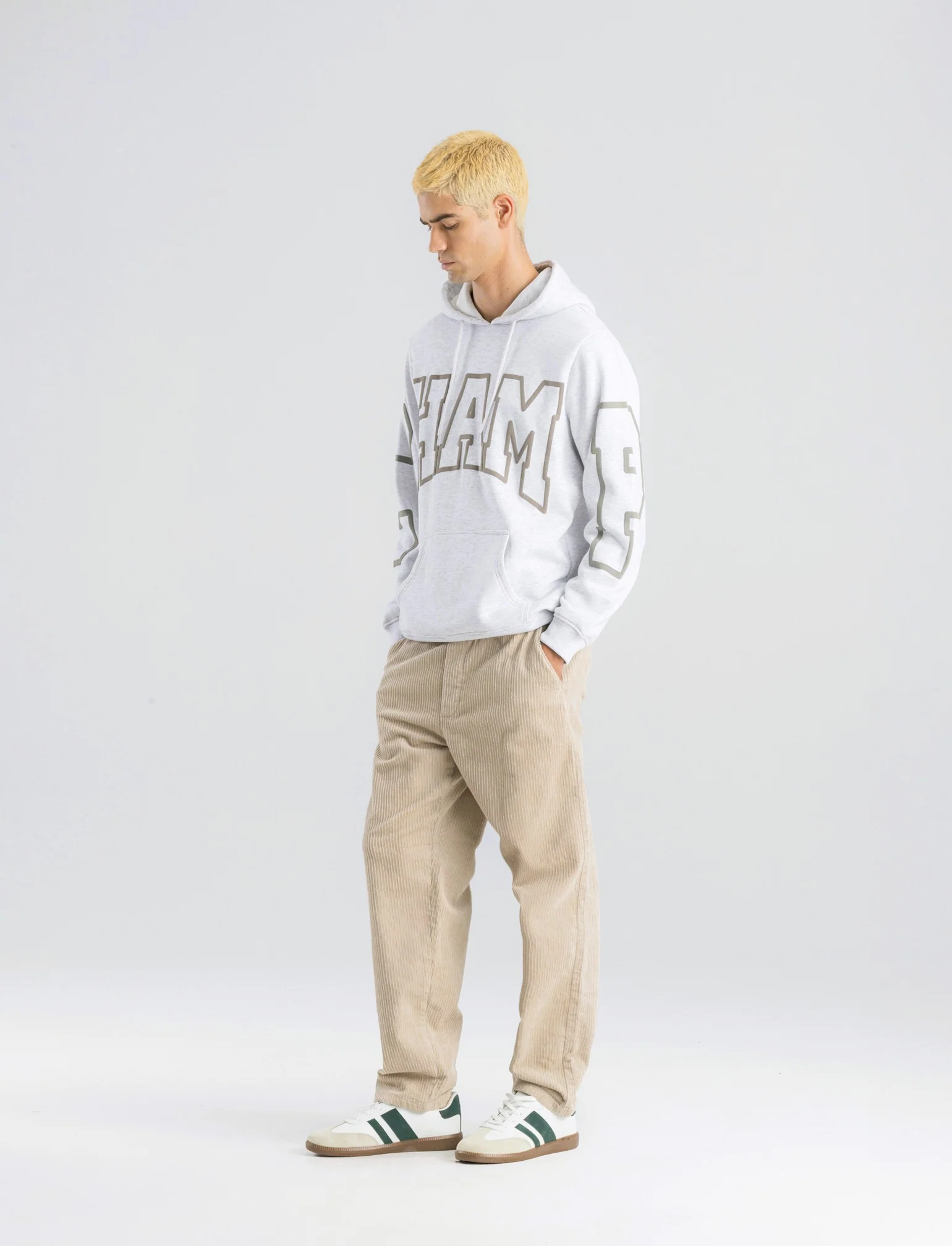 PANTALONI BAGGY JOGGER IN VELLUTO - Beige - Image 3