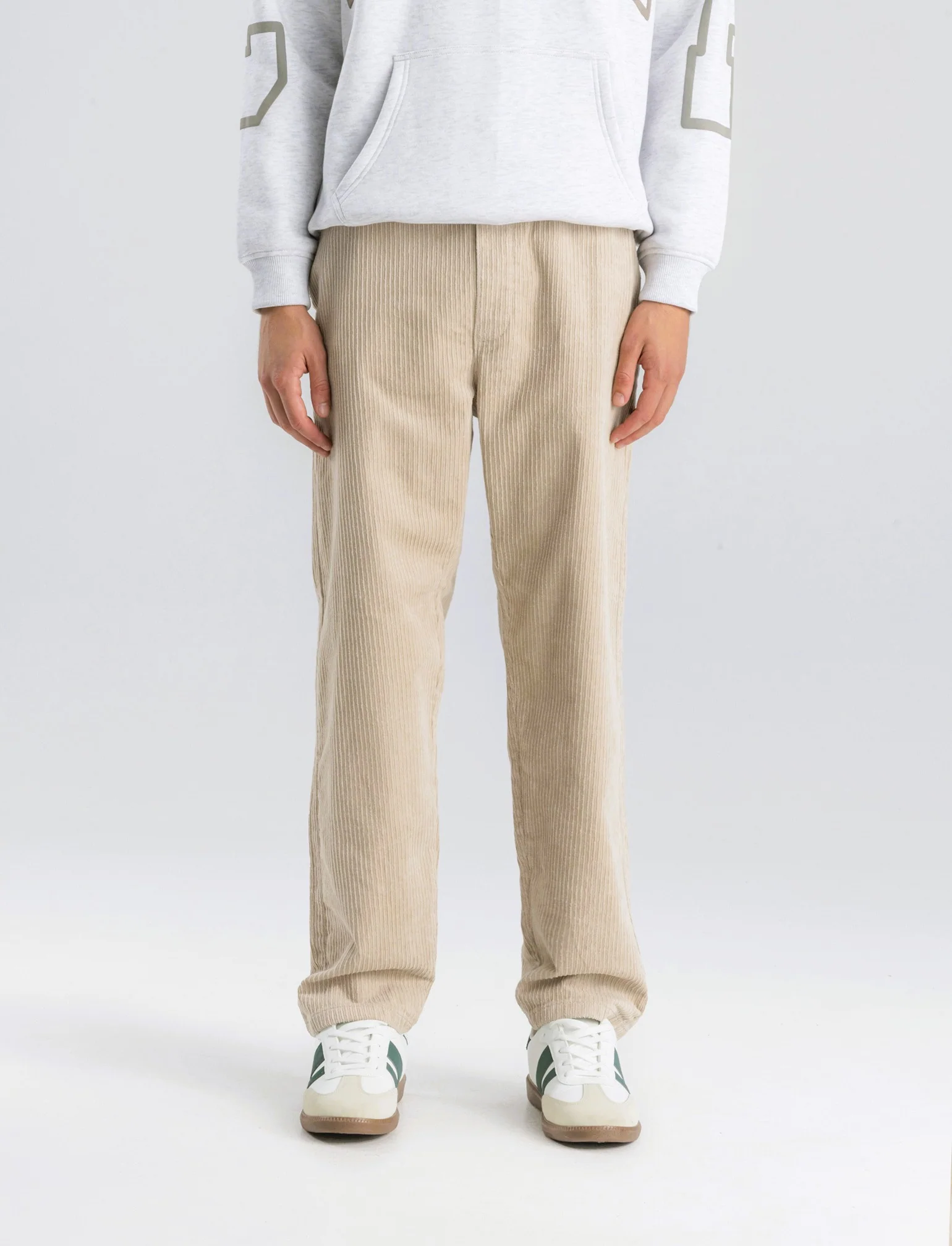 PANTALONI BAGGY JOGGER IN VELLUTO - Beige - Image 4