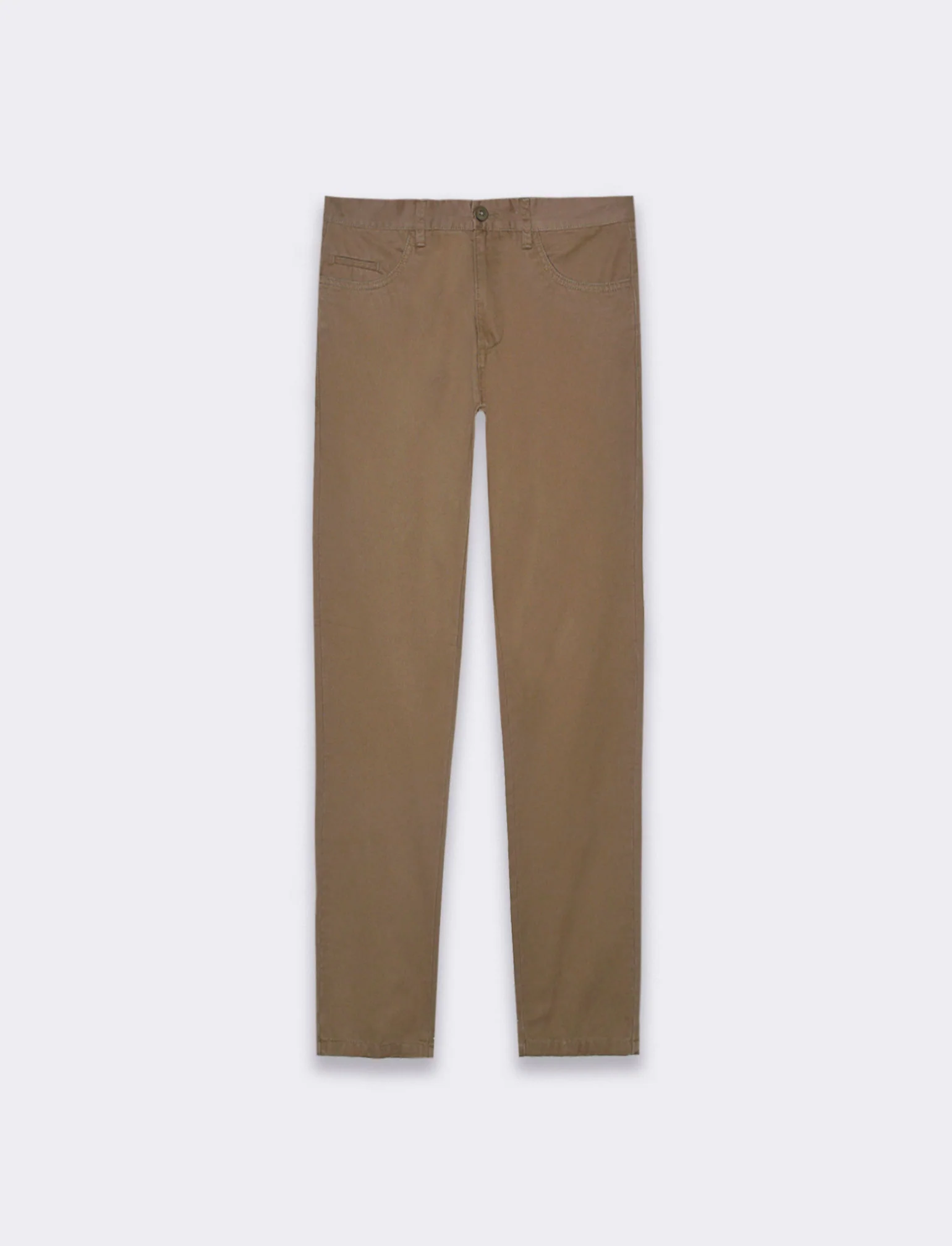 Pantaloni basic 5 tasche regular fit da uomo - Verde kaki