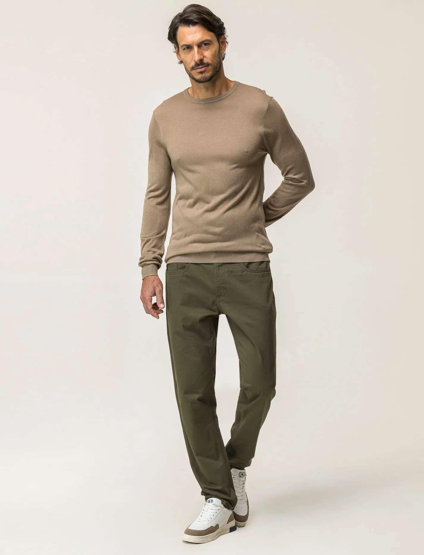 PANTALONI BASIC 5 TASCHE REGULAR FIT - Verde oliva - Image 2