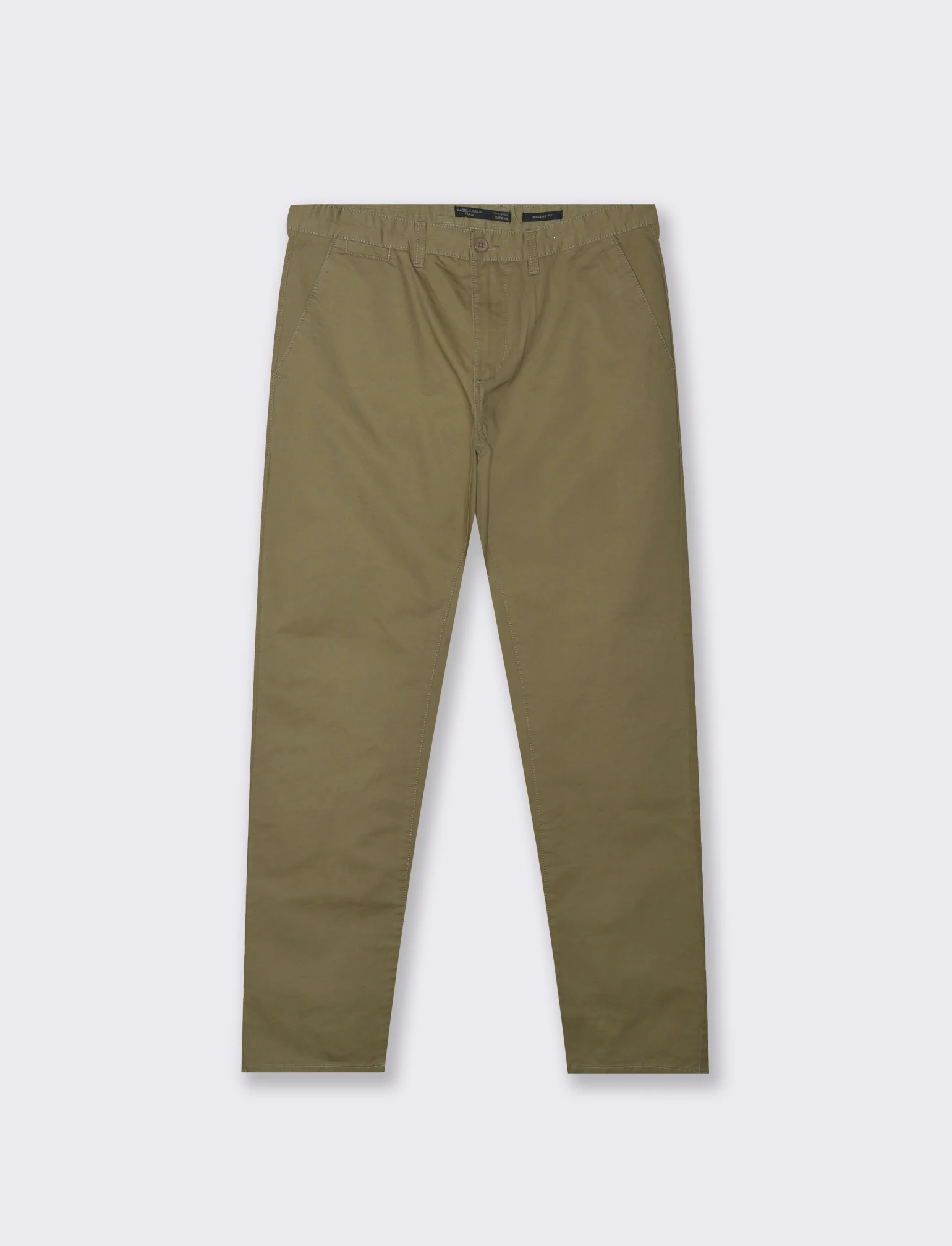 PANTALONI BASIC CHINO REGULAR FIT - Verde oliva