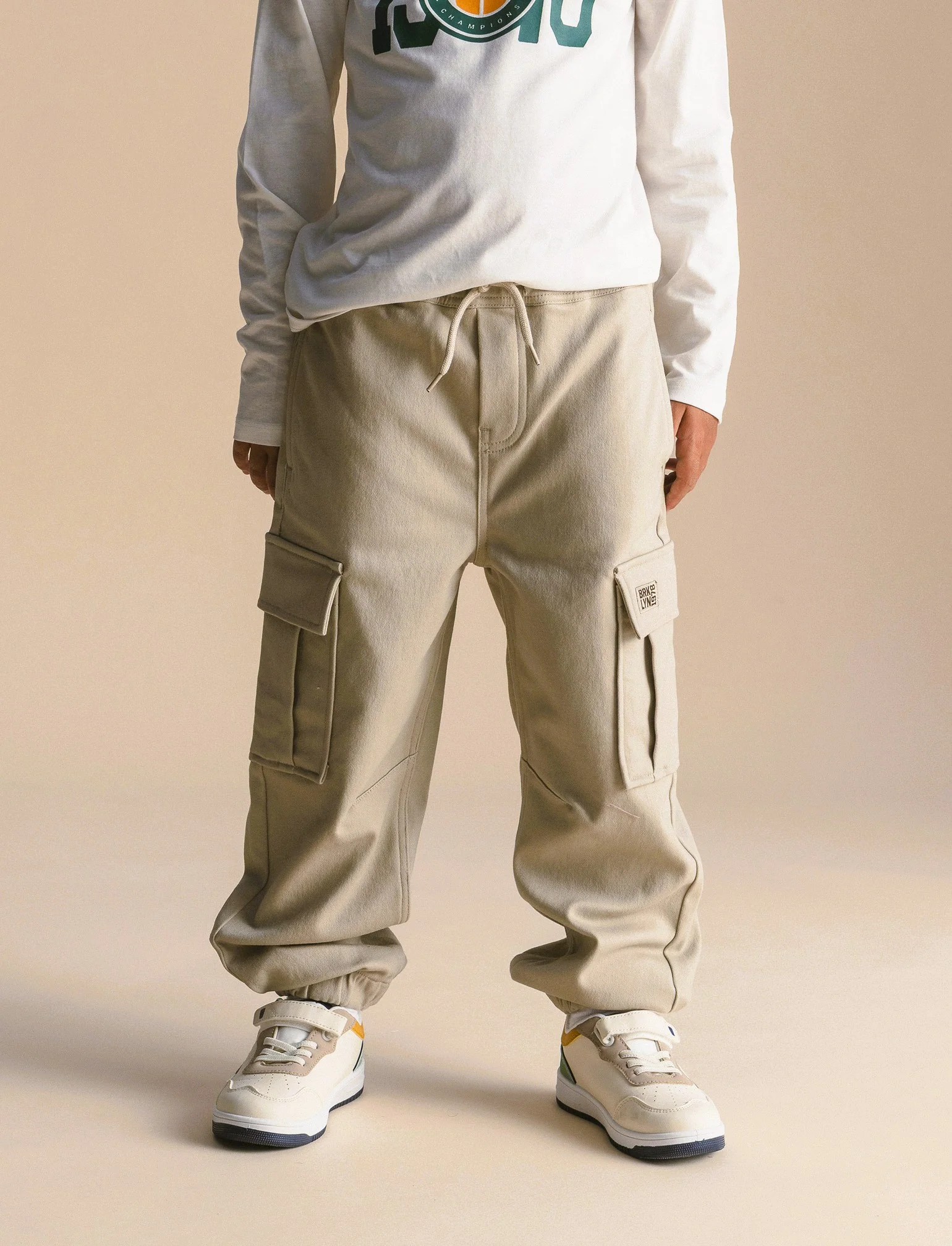 Pantaloni cargo - Beige - Image 2