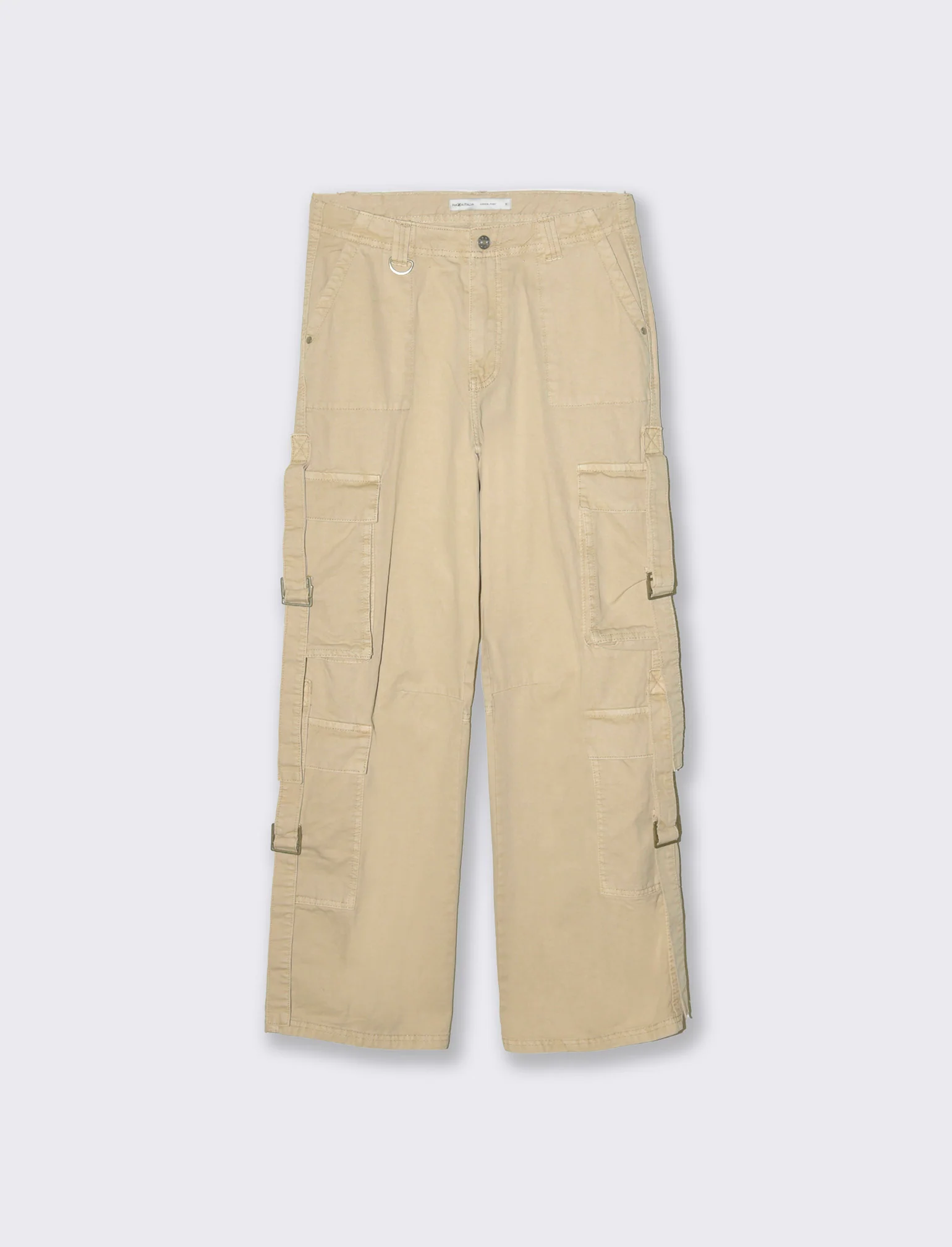Pantaloni cargo con lacci da donna - Beige - Image 4