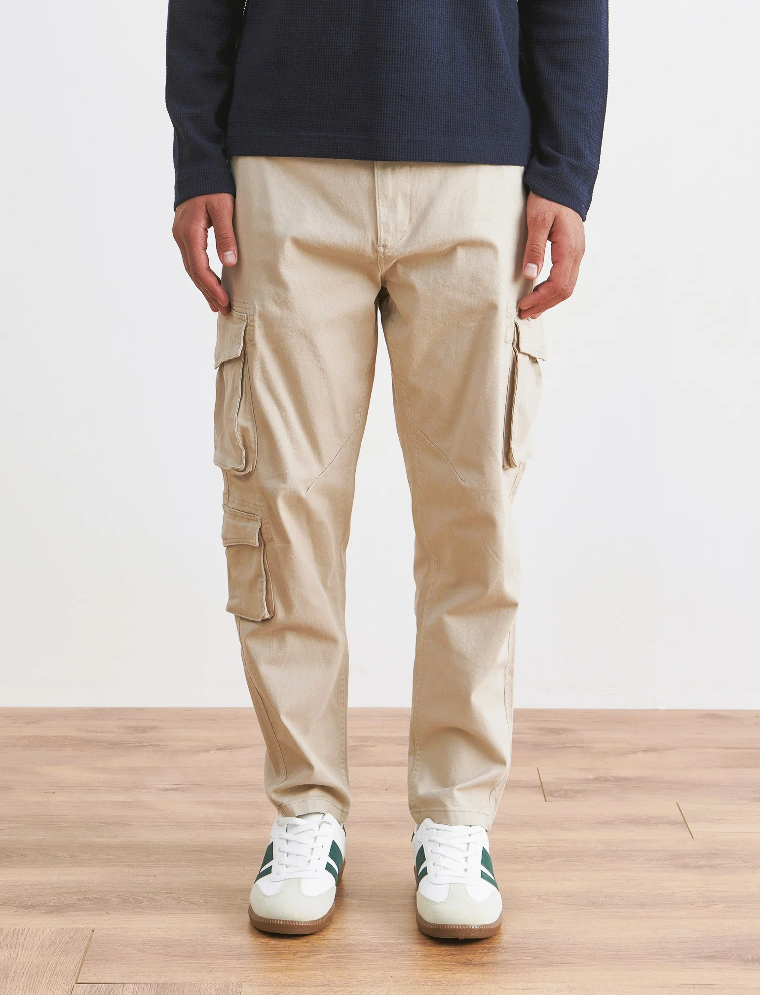 PANTALONI CARGO FIT - Beige - Image 4