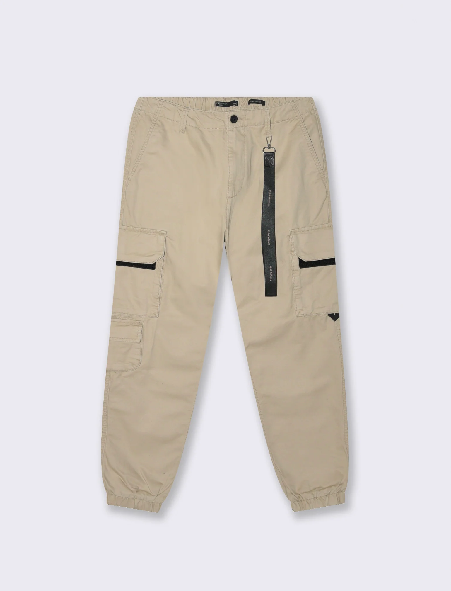 PANTALONI CARGO FIT CON ACCESSORIO - Beige