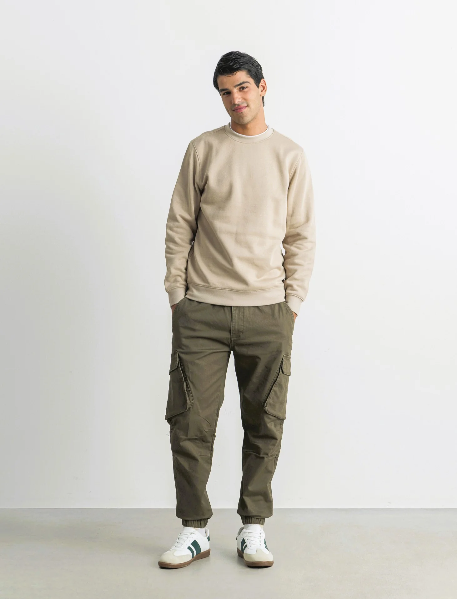 PANTALONI CARGO FIT - Verde kaki - Image 4