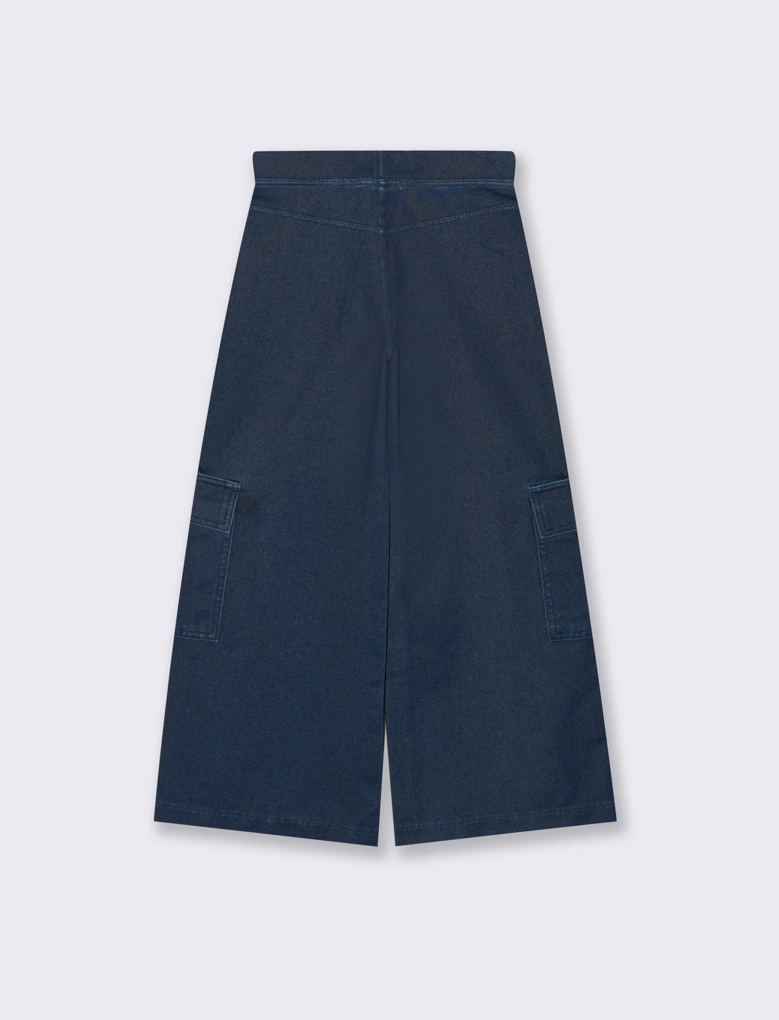 Pantaloni cargo gamba larga effetto denim da bambina - Denim - Image 5