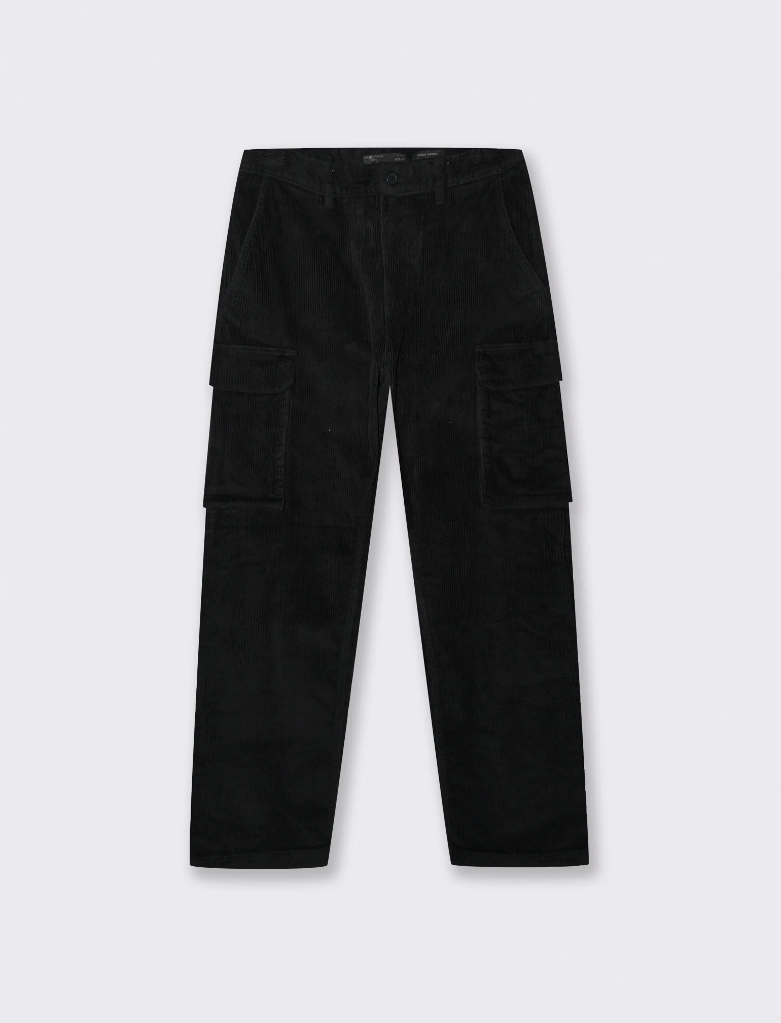 PANTALONI CARGO IN VELLUTO STRAIGHT FIT - Nero