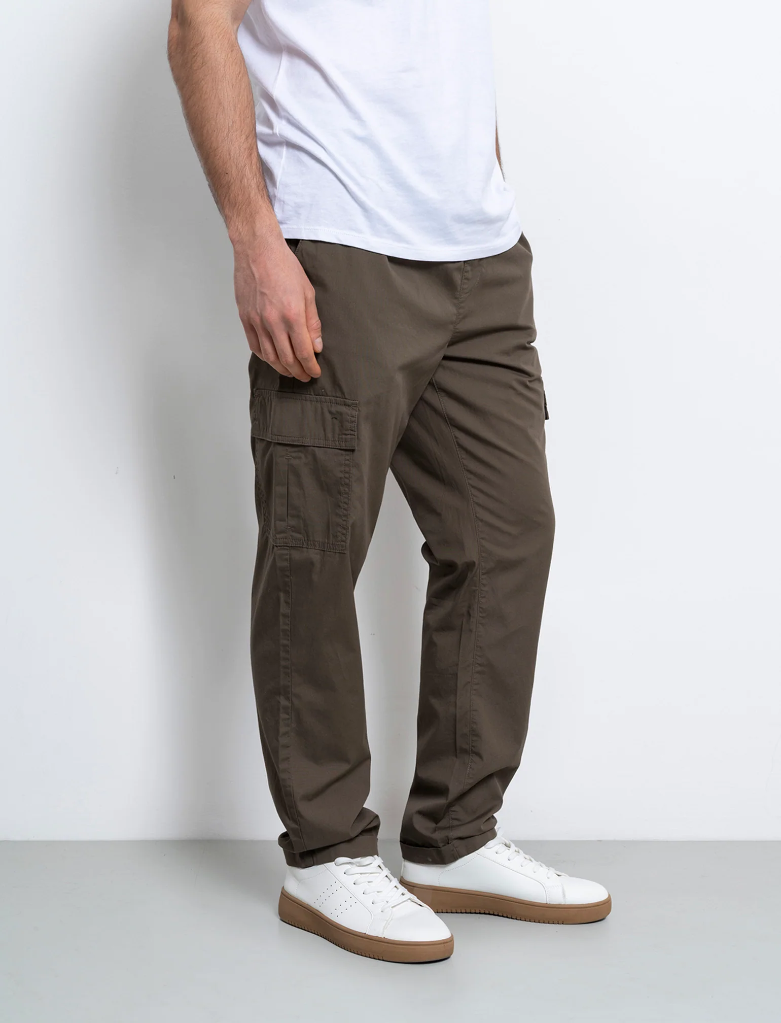 Pantaloni cargo jogger in cotone da uomo - Verde kaki - Image 2