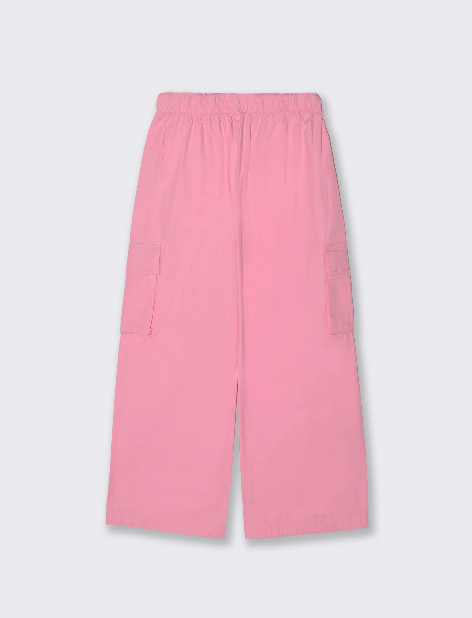 Pantaloni cargo lunghi in cotone a gamba larga - Rosa - Image 2