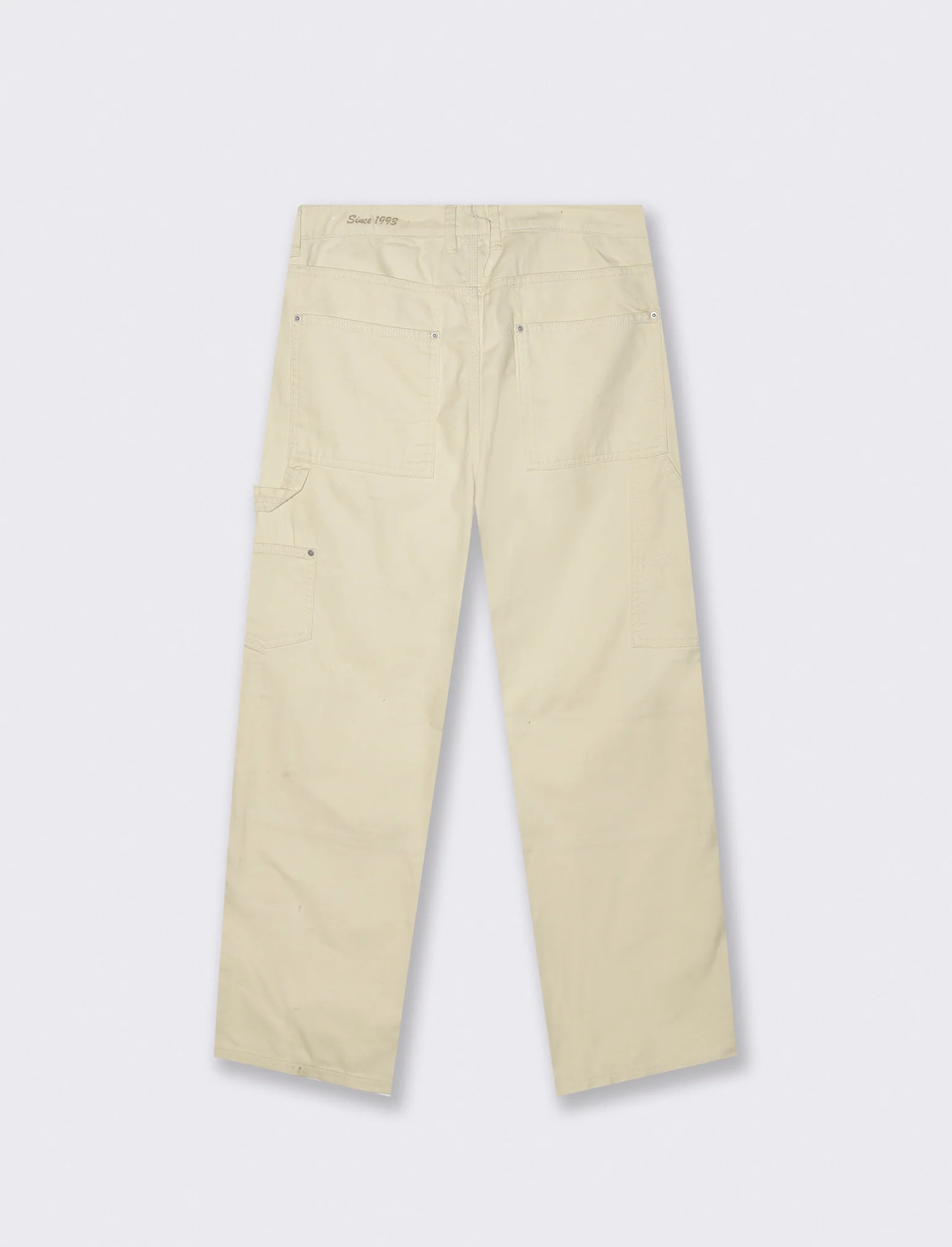 Pantaloni carpenter in denim e lino - Beige ecru - Image 3