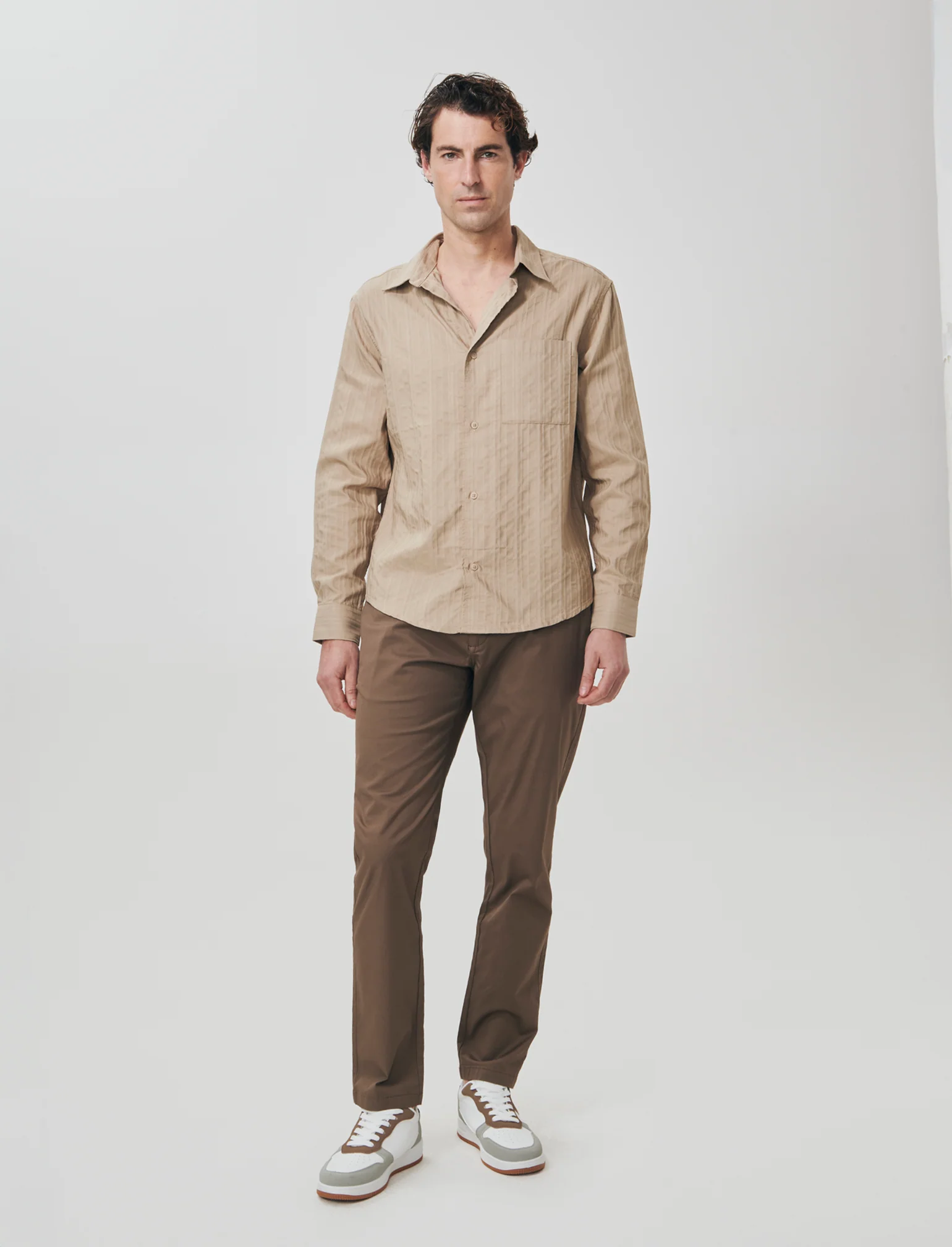 Pantaloni Chino Comfort Regular Fit - Grigio fango - Image 3