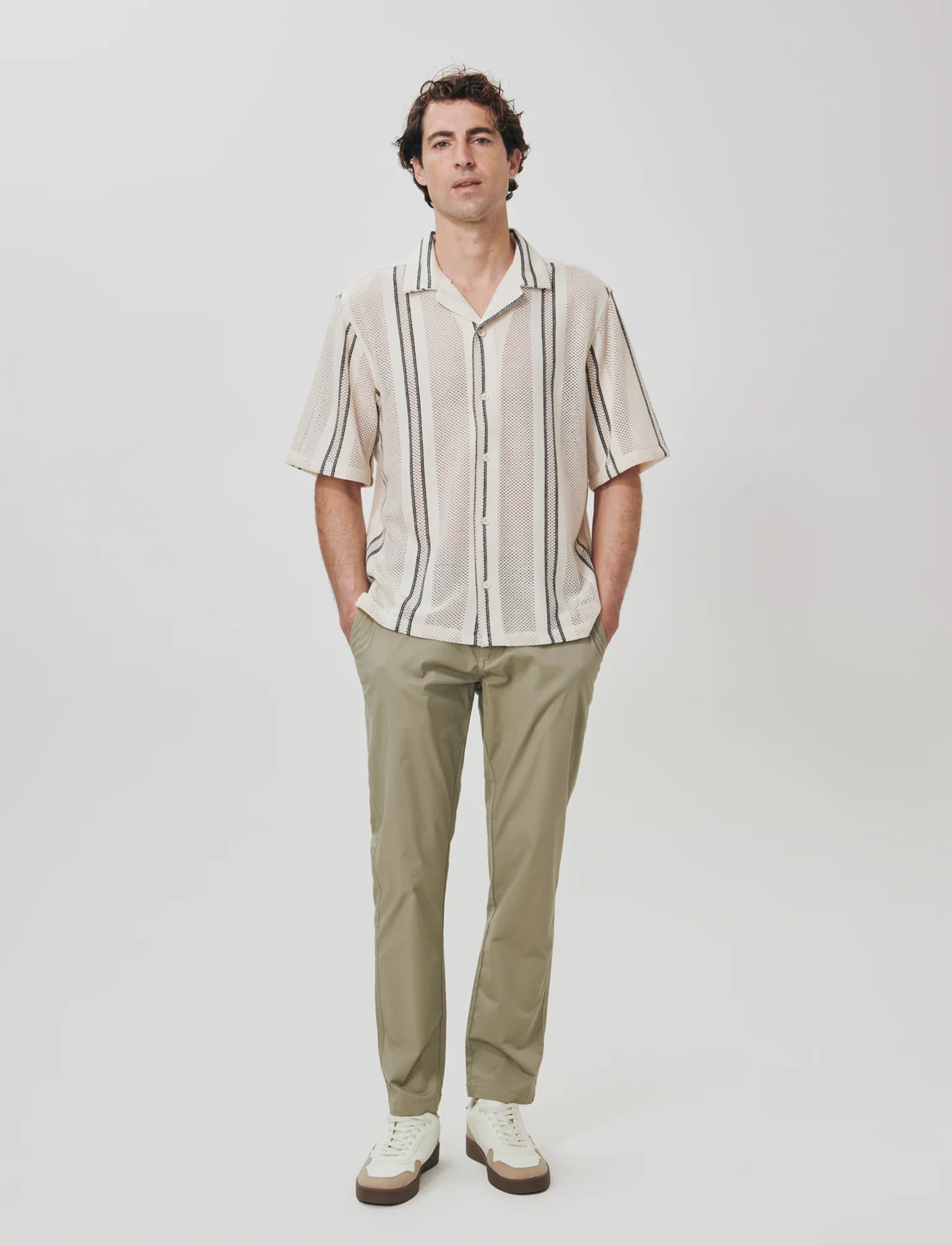 Pantaloni Chino Comfort Regular Fit - Verde salvia - Image 3