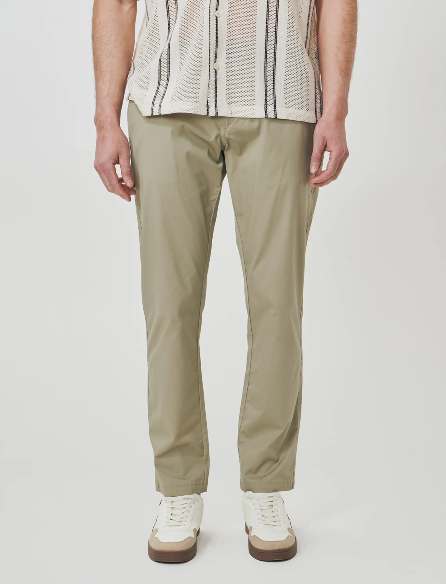 Pantaloni Chino Comfort Regular Fit - Verde salvia - Image 4